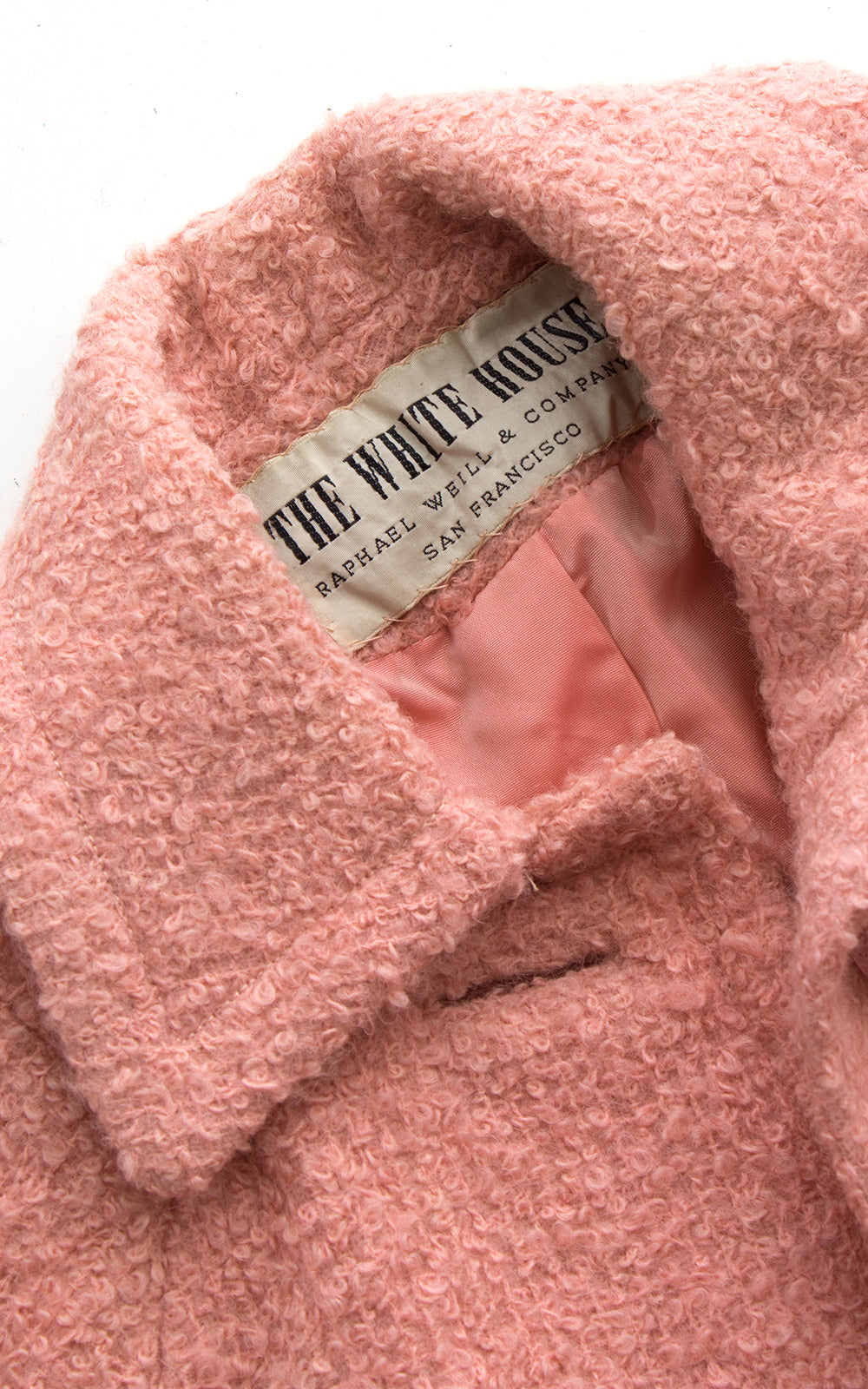 1950s Bubblegum Pink Bouclé Wool Cropped Coat