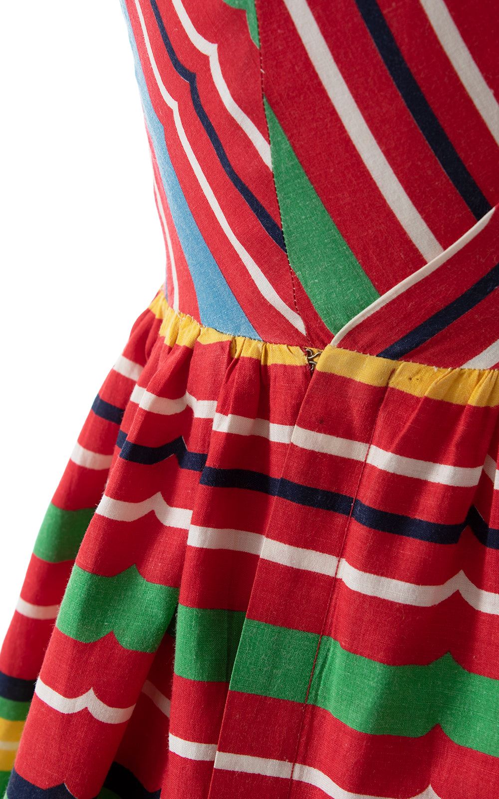 1940s Mexican Novelty Border Print Wrap Dress | medium/large