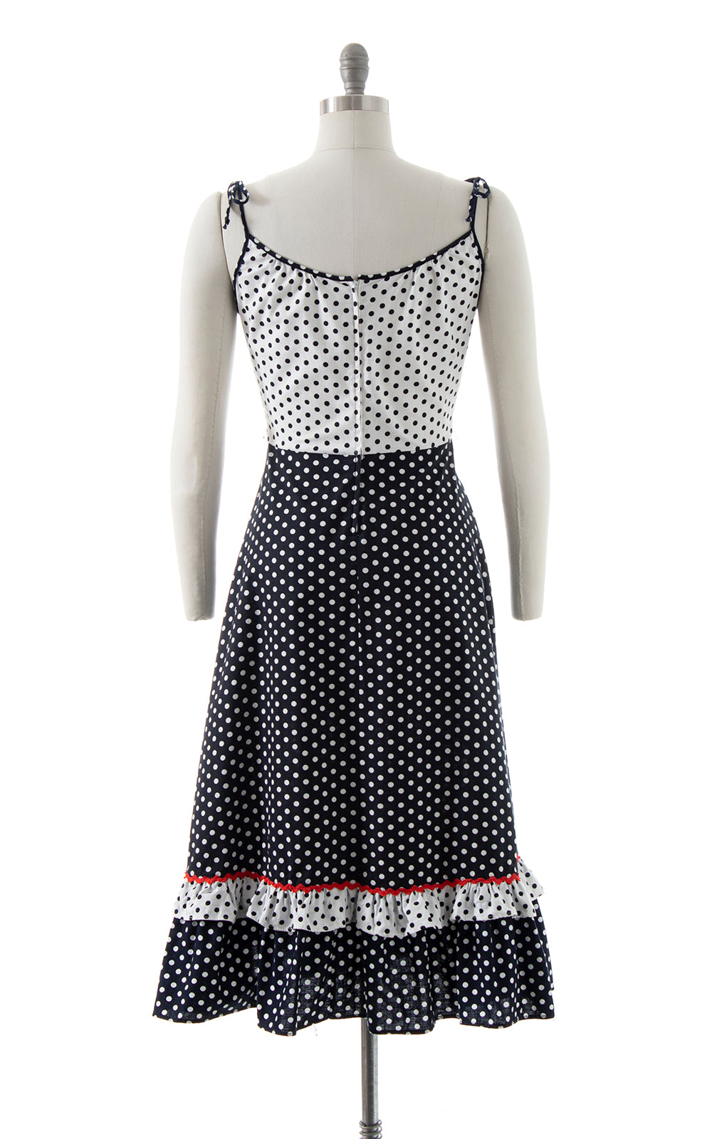1970s Polka Dot Color Block Sundress | small/medium