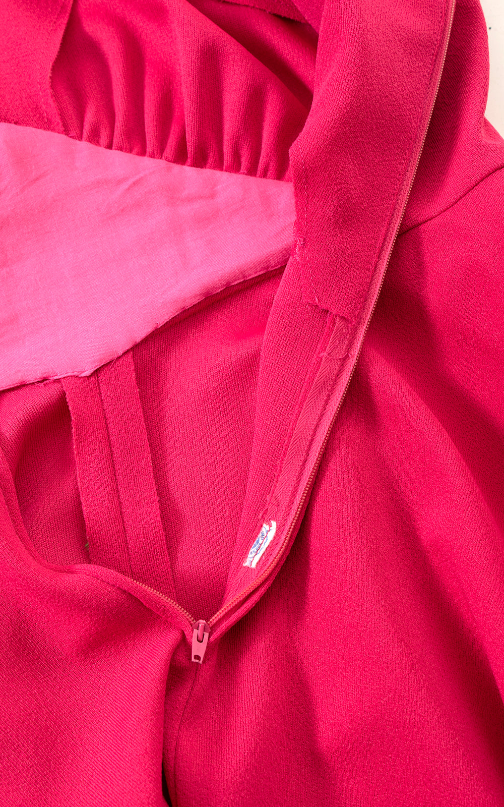 1960s 1970s Rhinestone Studded Hot Pink Dress | small