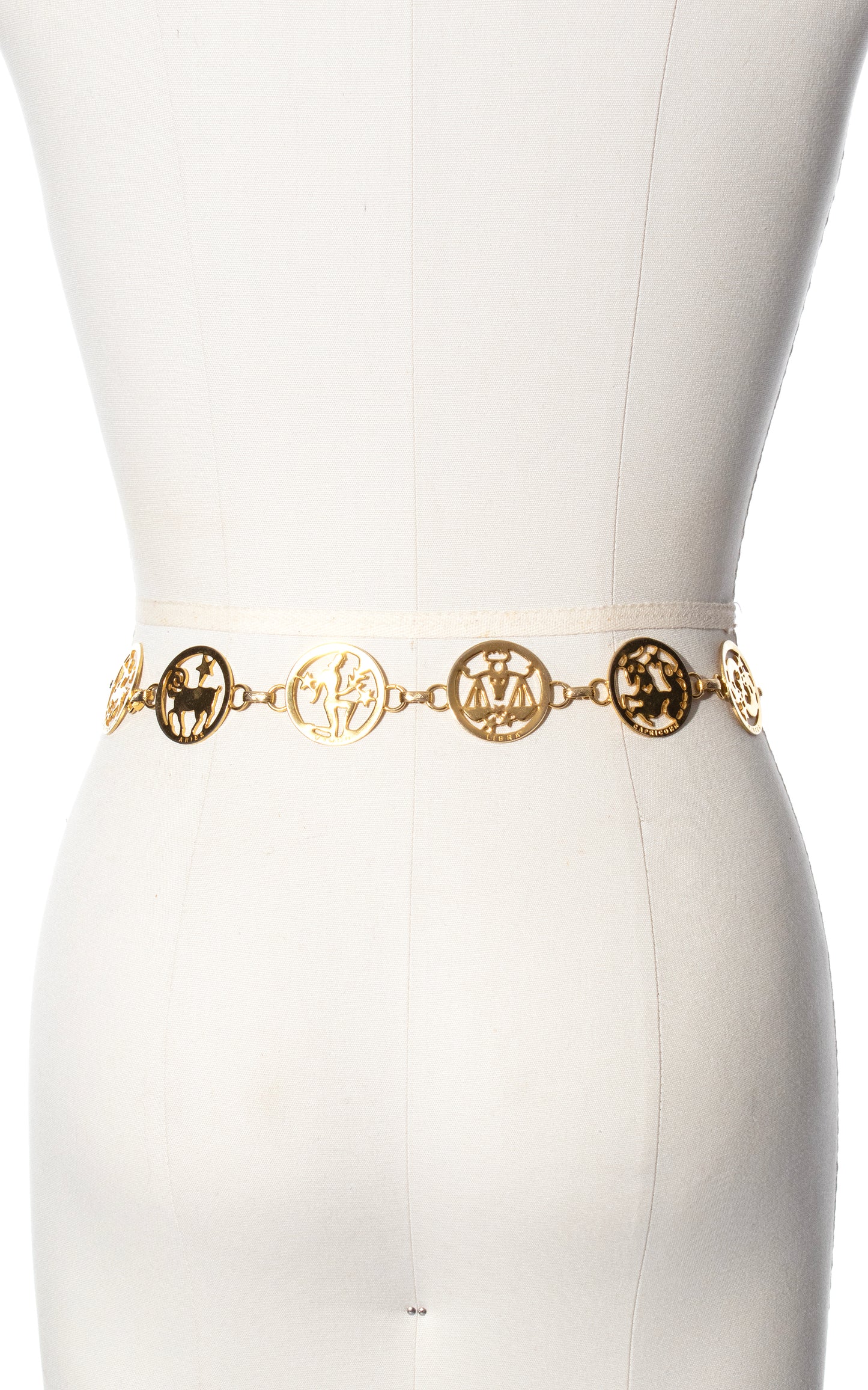Vintage 60s 70s 1960s 1970s Astrology Chain Belt Gold Tone Metal BirthdayLifeVintage