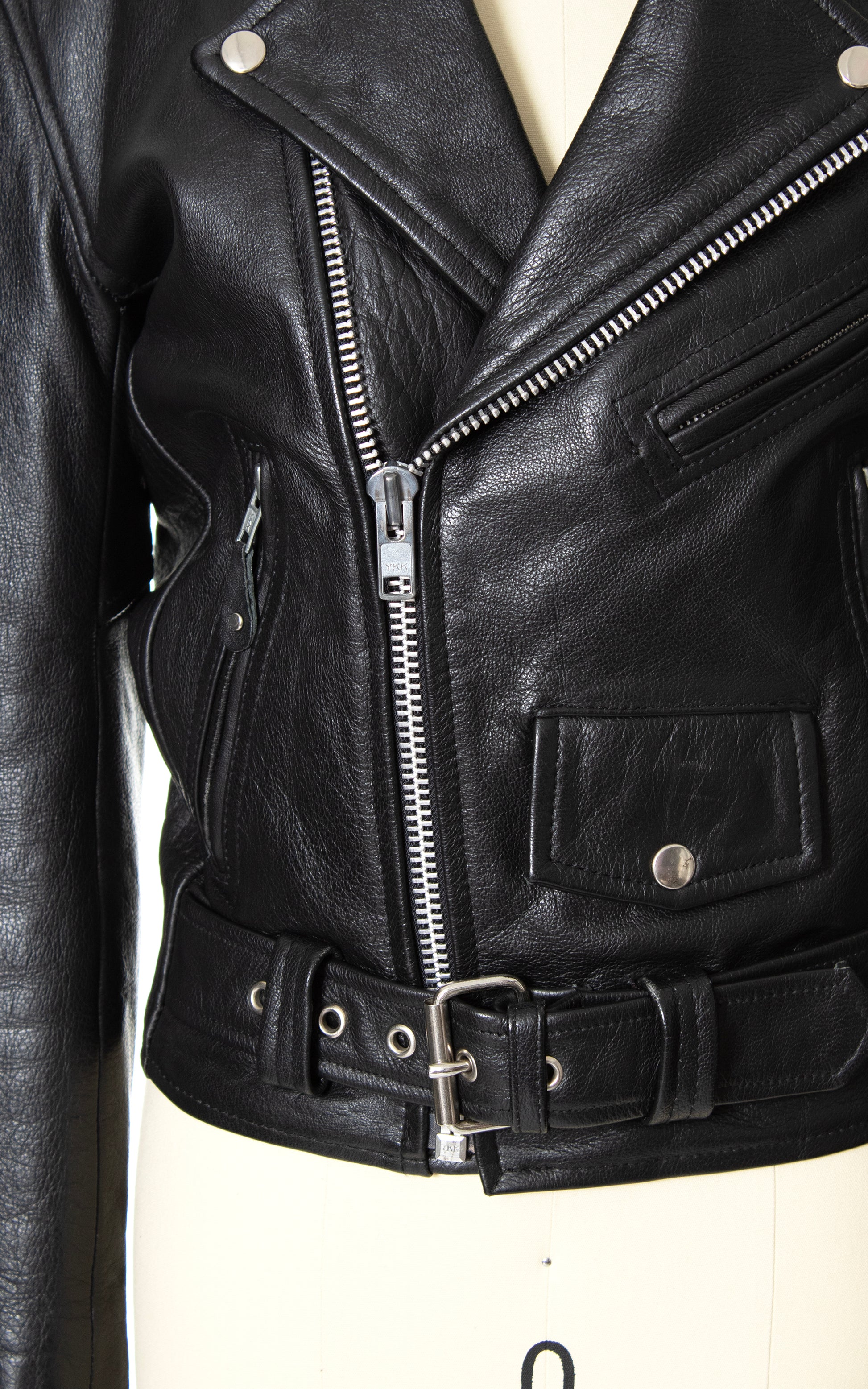 Vintage 80s 1980s Black Leather Moto Jacket BirthdayLifeVintage