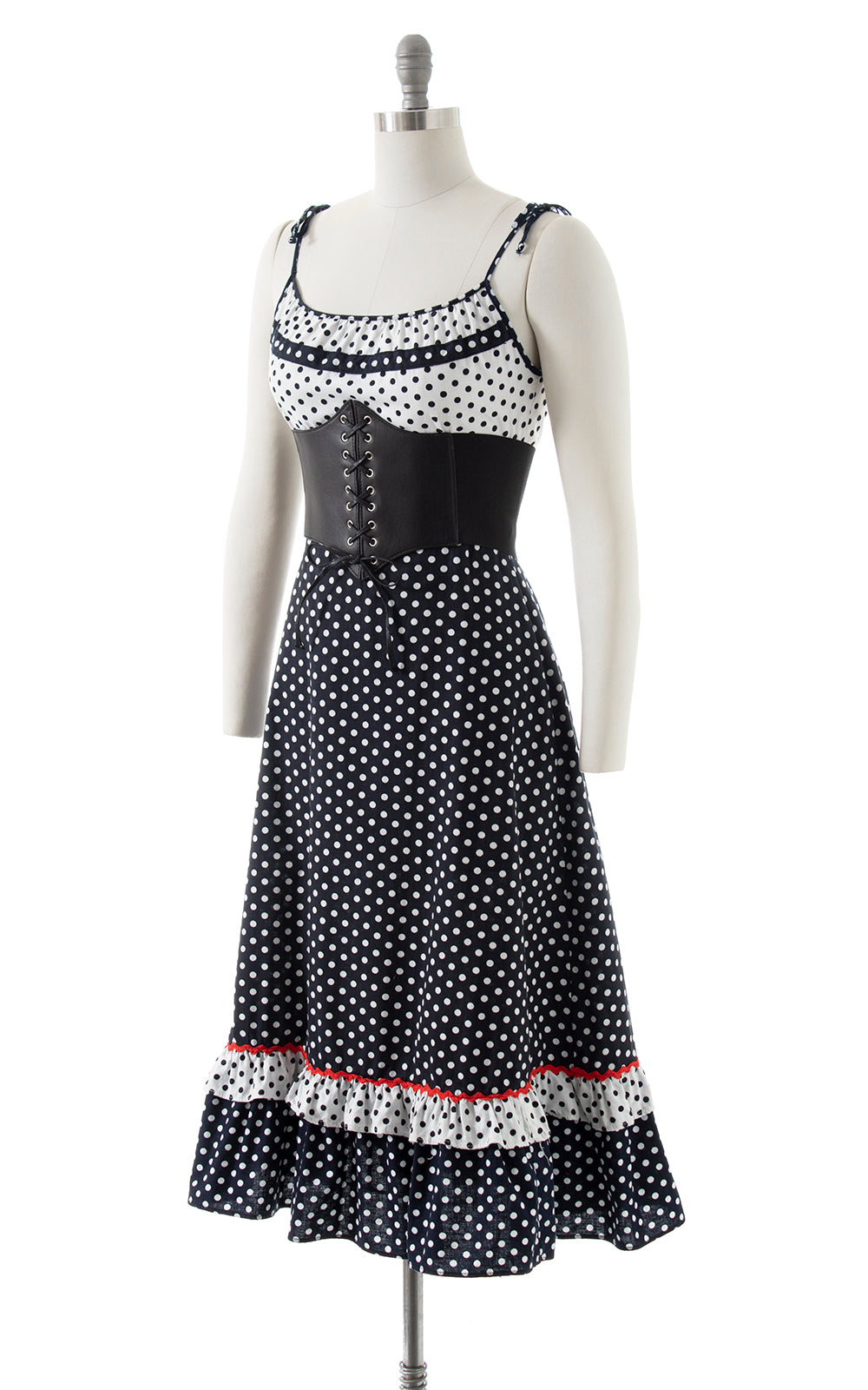 1970s Polka Dot Color Block Sundress | small/medium