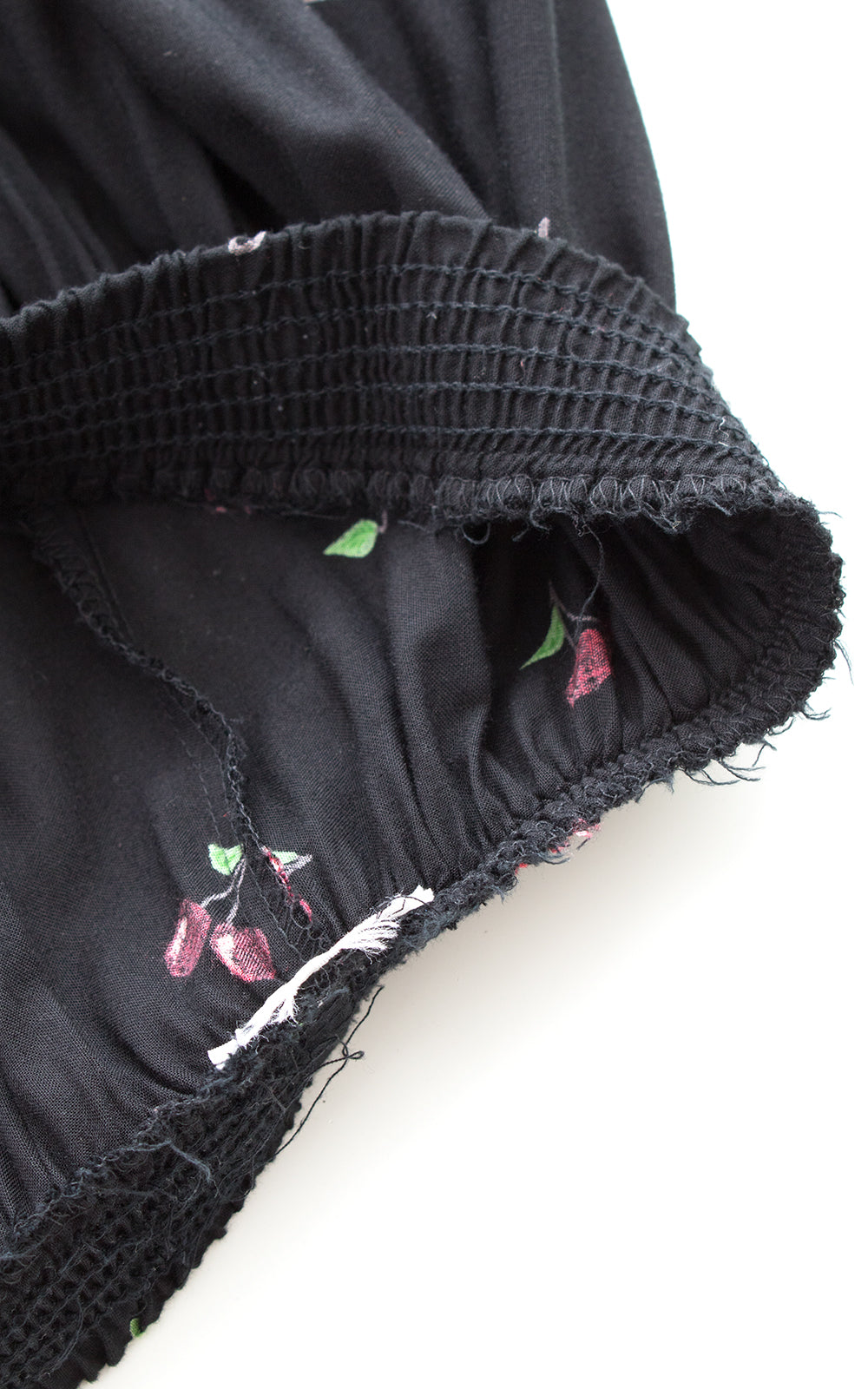 1990s does 1950s Hat & Cherries Novelty Border Print Rayon Skirt