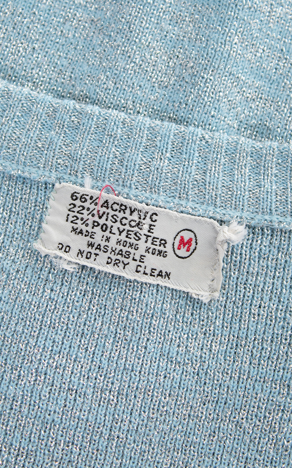 1960s Metallic Blue Knit Sweater Top | small/medium