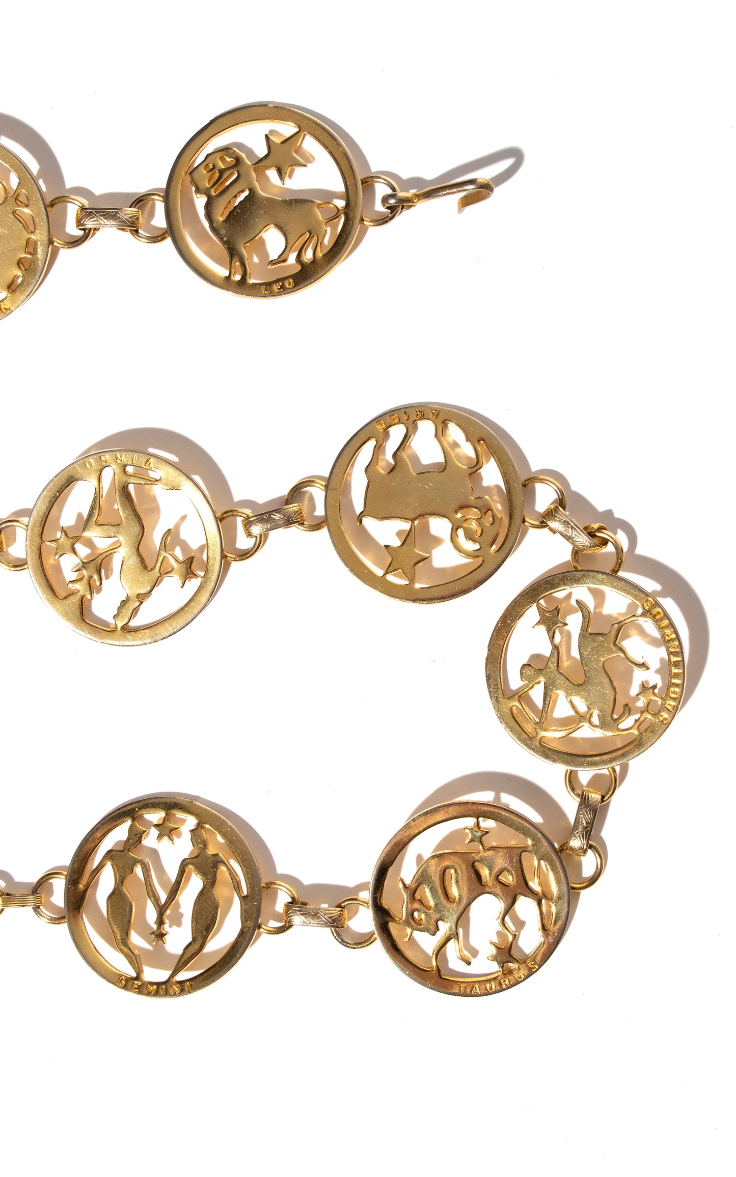 Vintage 60s 70s 1960s 1970s Astrology Chain Belt Gold Tone Metal BirthdayLifeVintage