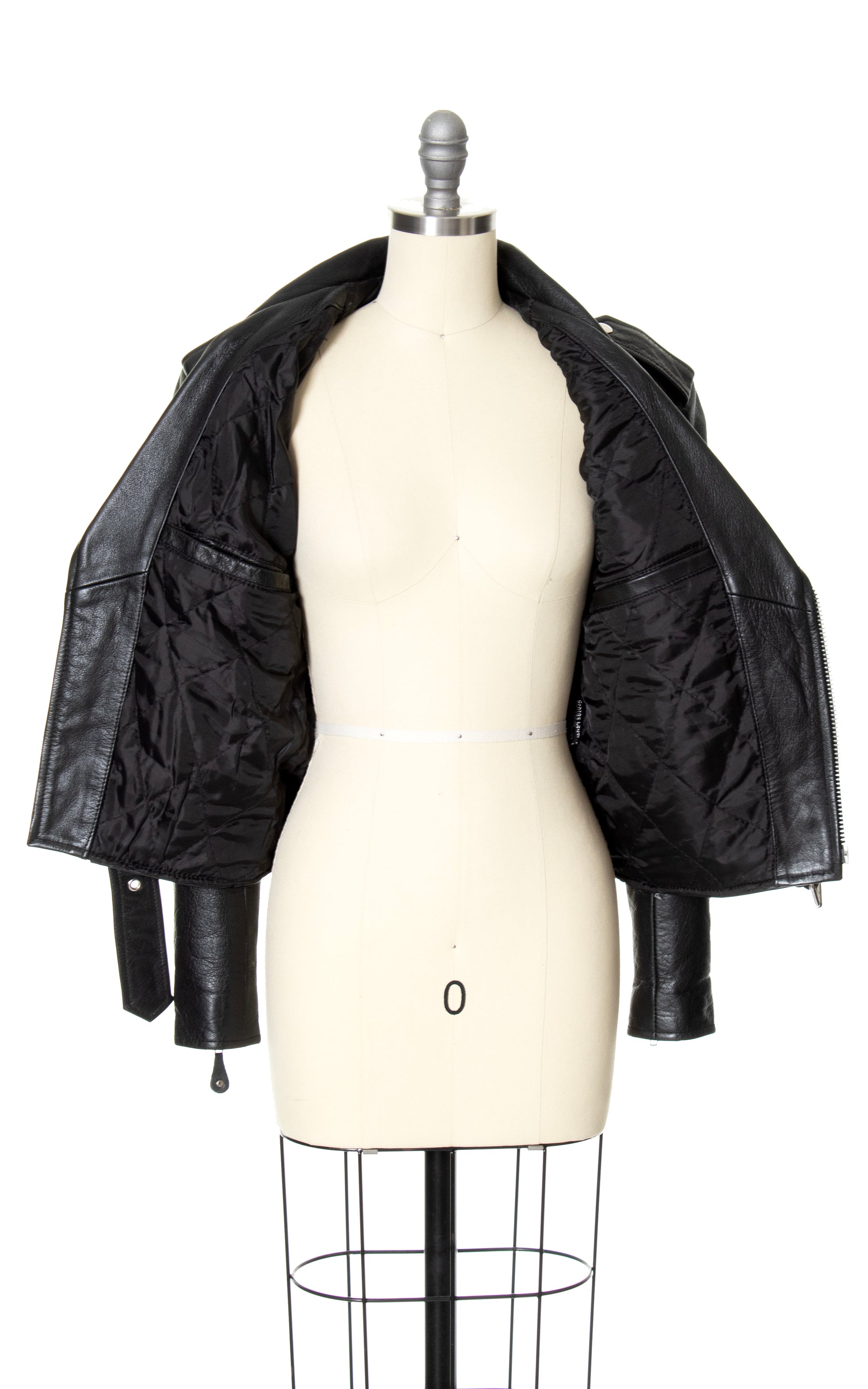 Vintage 80s 1980s Black Leather Moto Jacket BirthdayLifeVintage