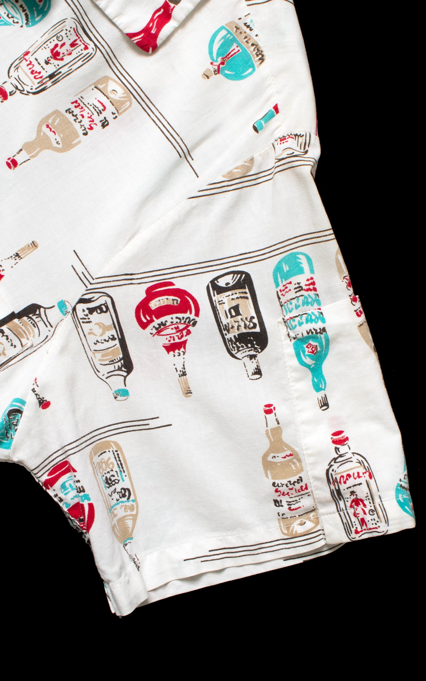 MEN'S 1950s Booze Novelty Print Cotton Shirt | men's medium & women's large