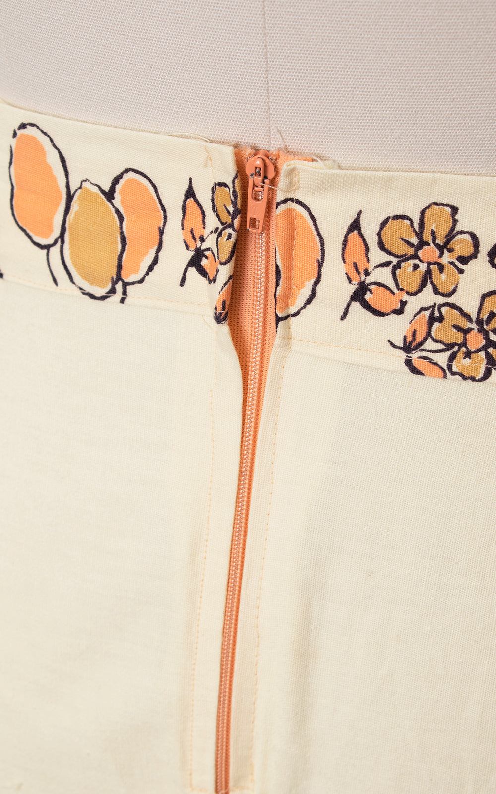 1950s 1960s Clowns Novelty Border Print Skirt | medium