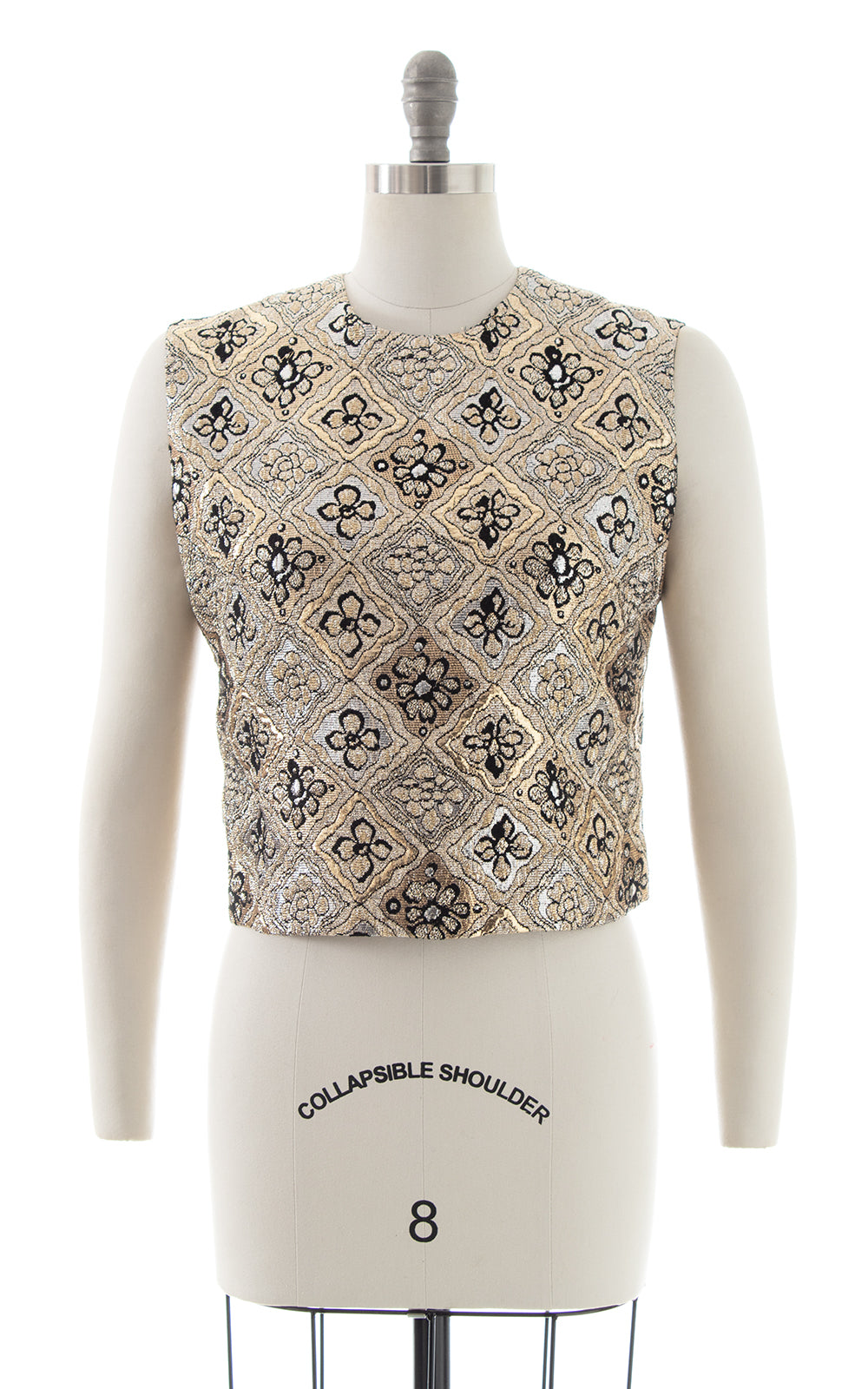 1960s Metallic Floral Shell Top BirthdayLifeVintage
