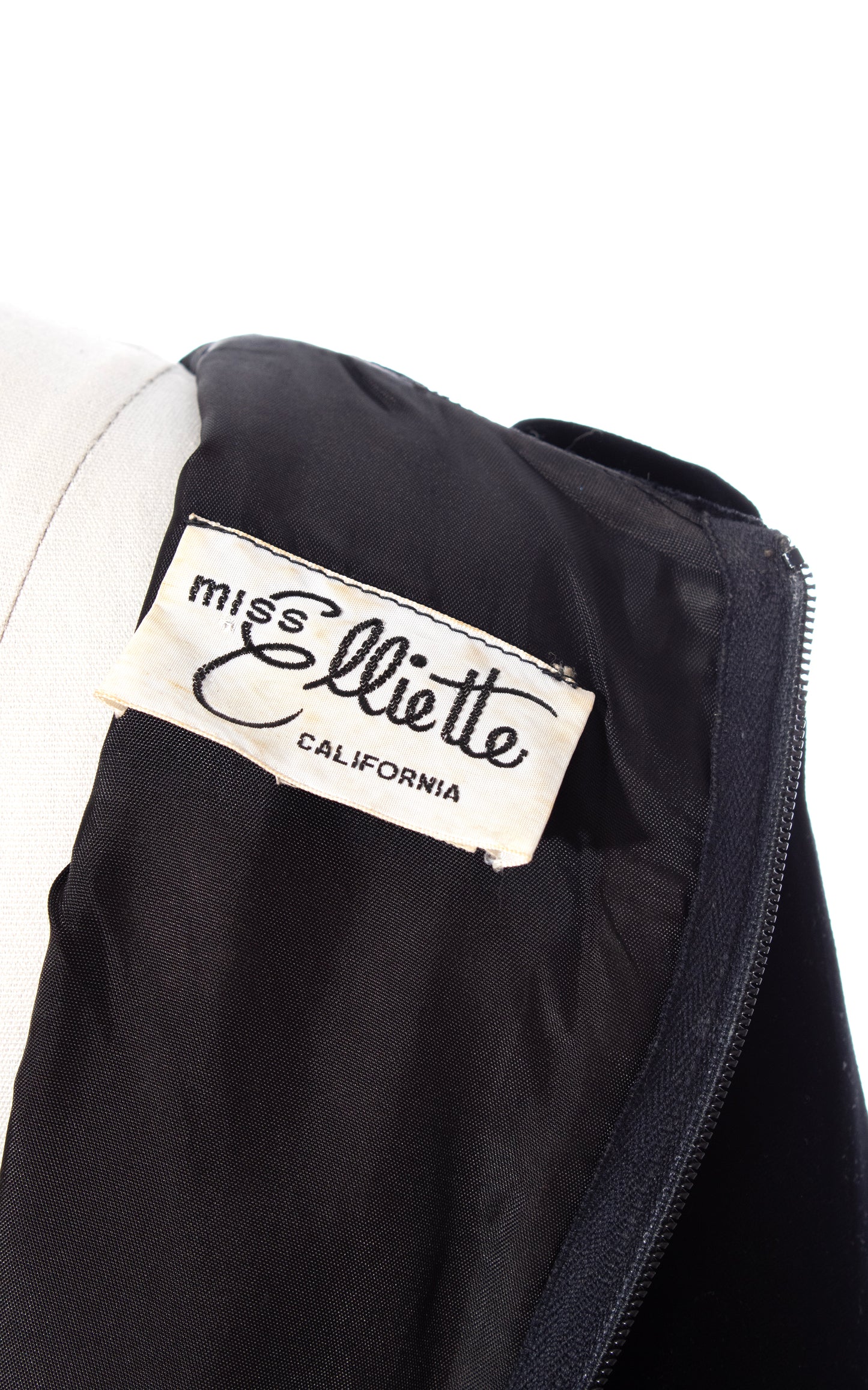 Vintage 60s 1960s MISS ELLIETTE Feathered Black Velvet Dress BirthdayLifeVintage