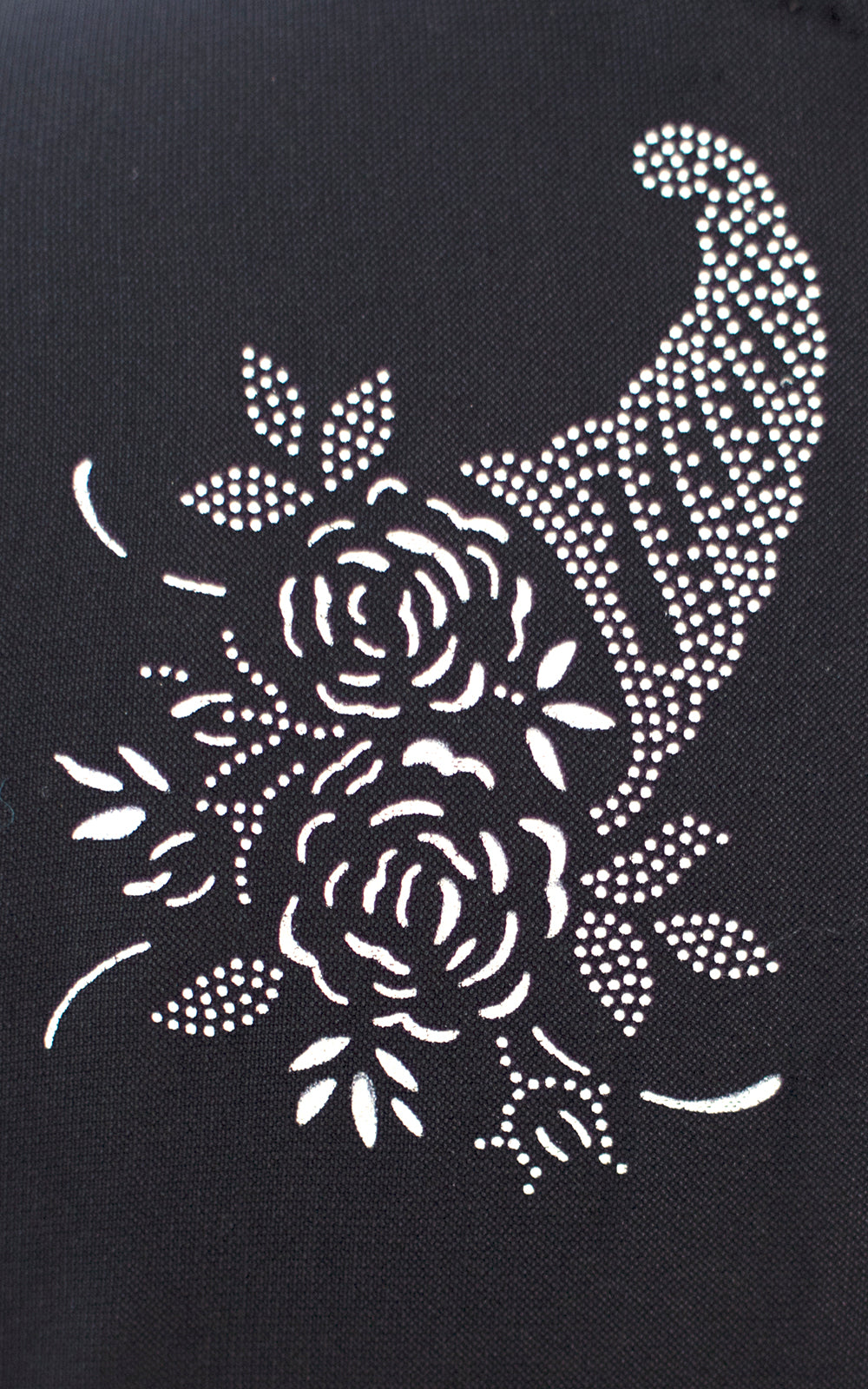 1940s Pointillist Floral Cornucopia Rayon Evening Dress | medium