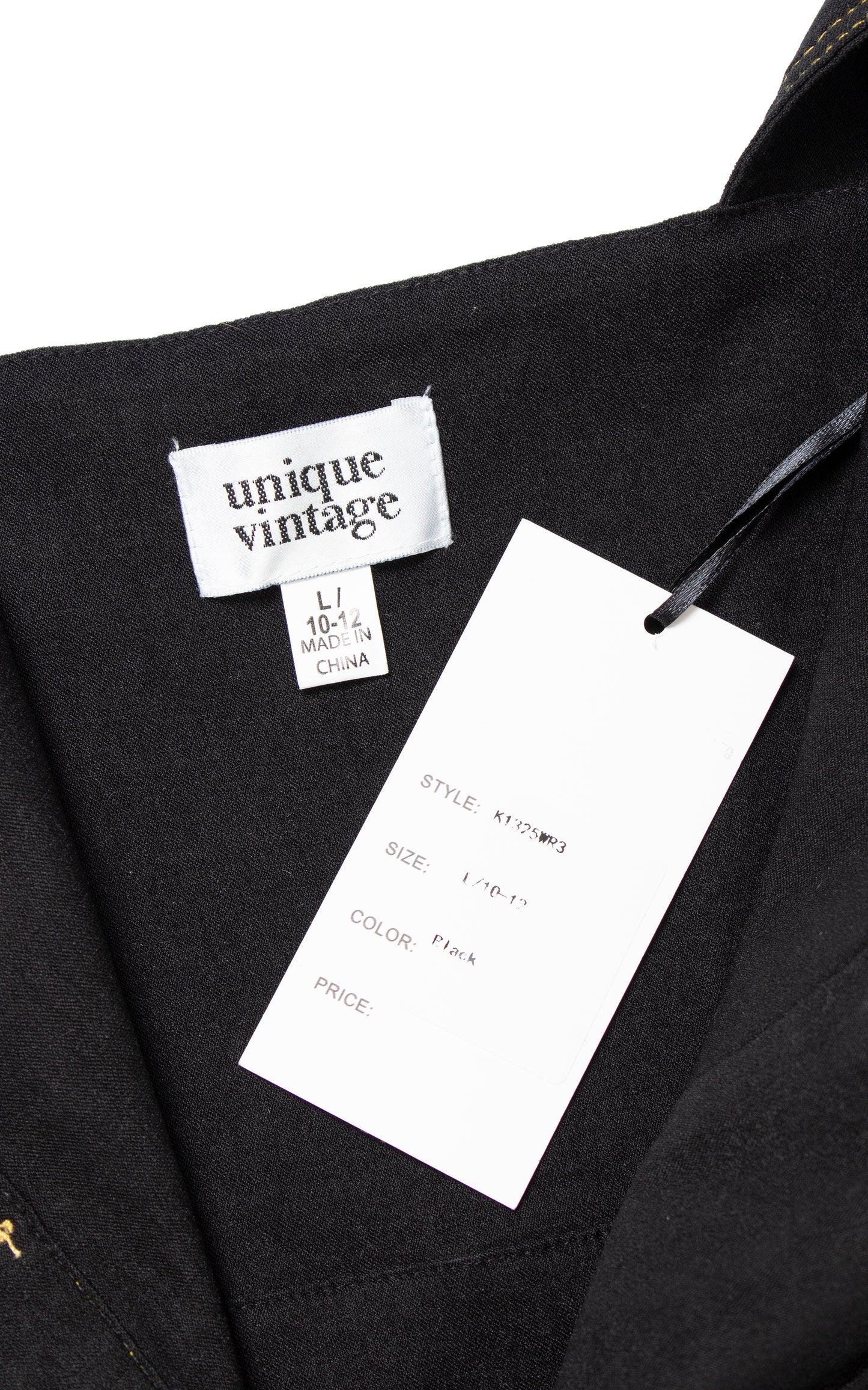 MODERN New with Tags UNIQUE VINTAGE Retro Stretchy Black Jeans Overalls Jumpsuit Birthday Life Vintage