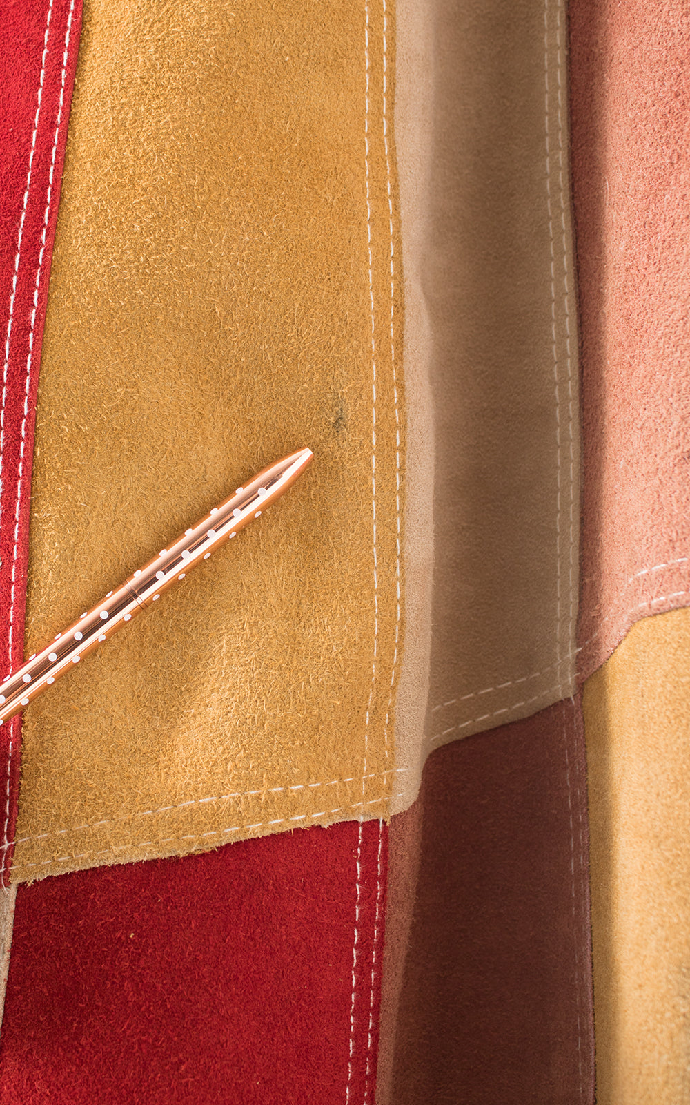 1960s 1970s Suede Patchwork Cape