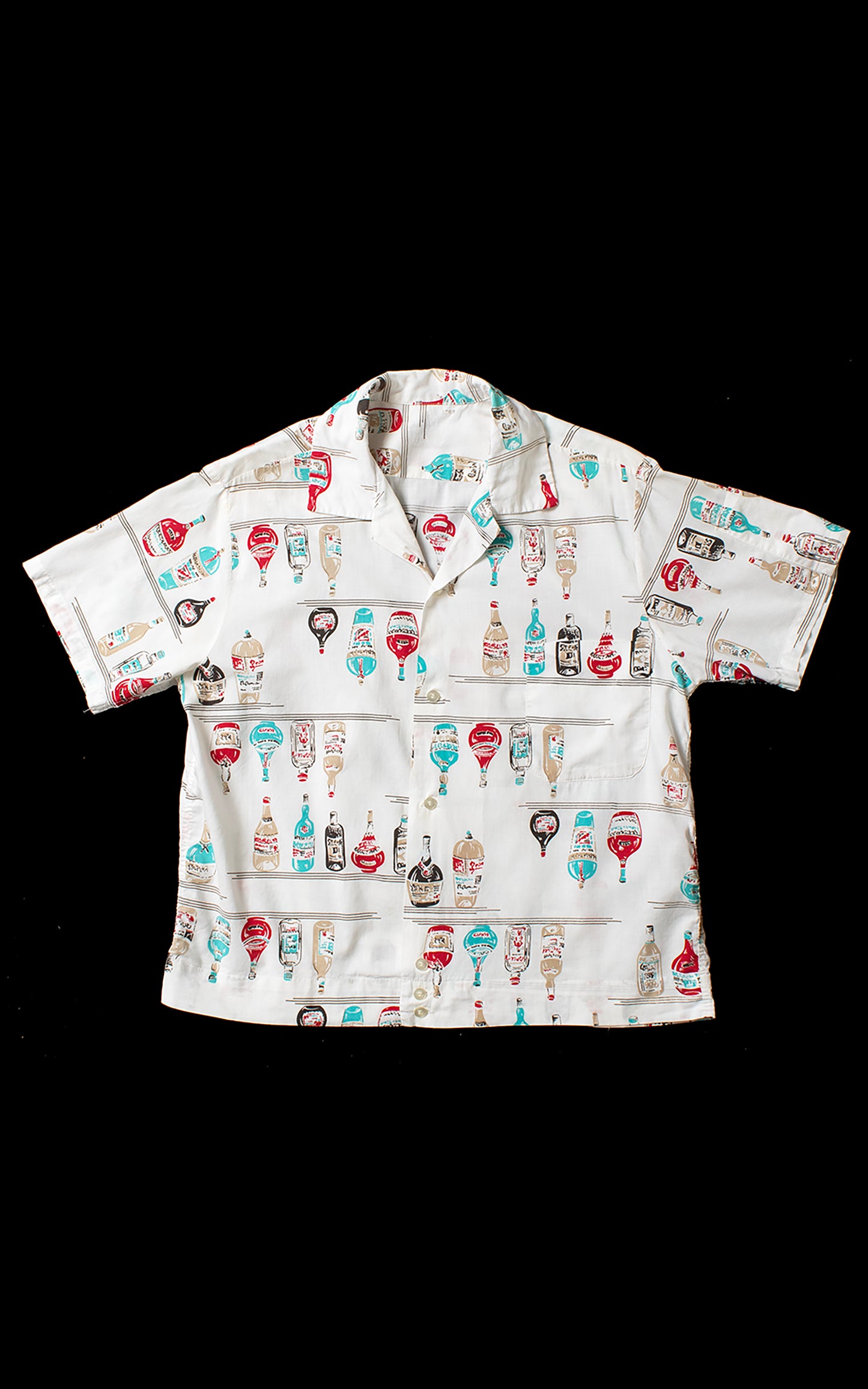 MEN'S 1950s Booze Novelty Print Cotton Shirt | men's medium & women's large