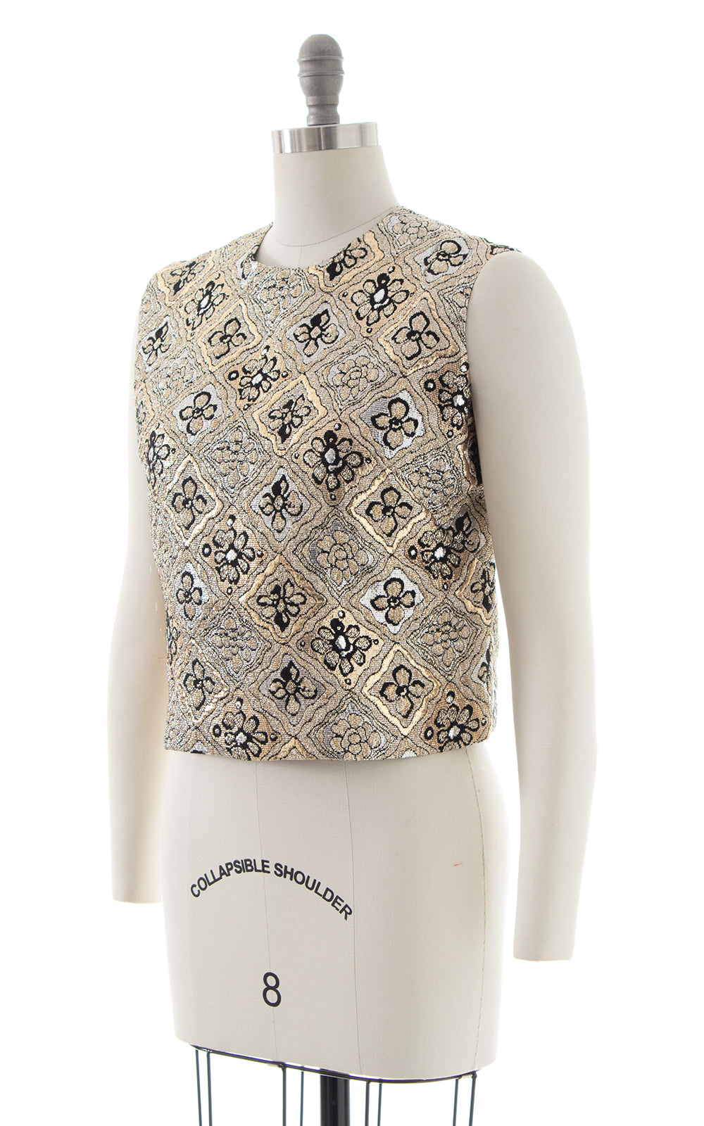 1960s Metallic Floral Shell Top BirthdayLifeVintage