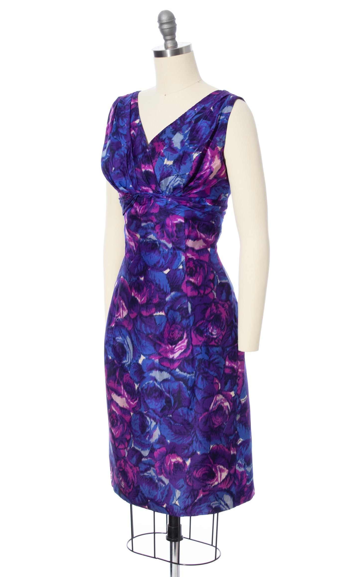Vintage 60s 1960s SUZY PERETTE Rose Print Silk Wiggle Party Dress BirthdayLifeVintage