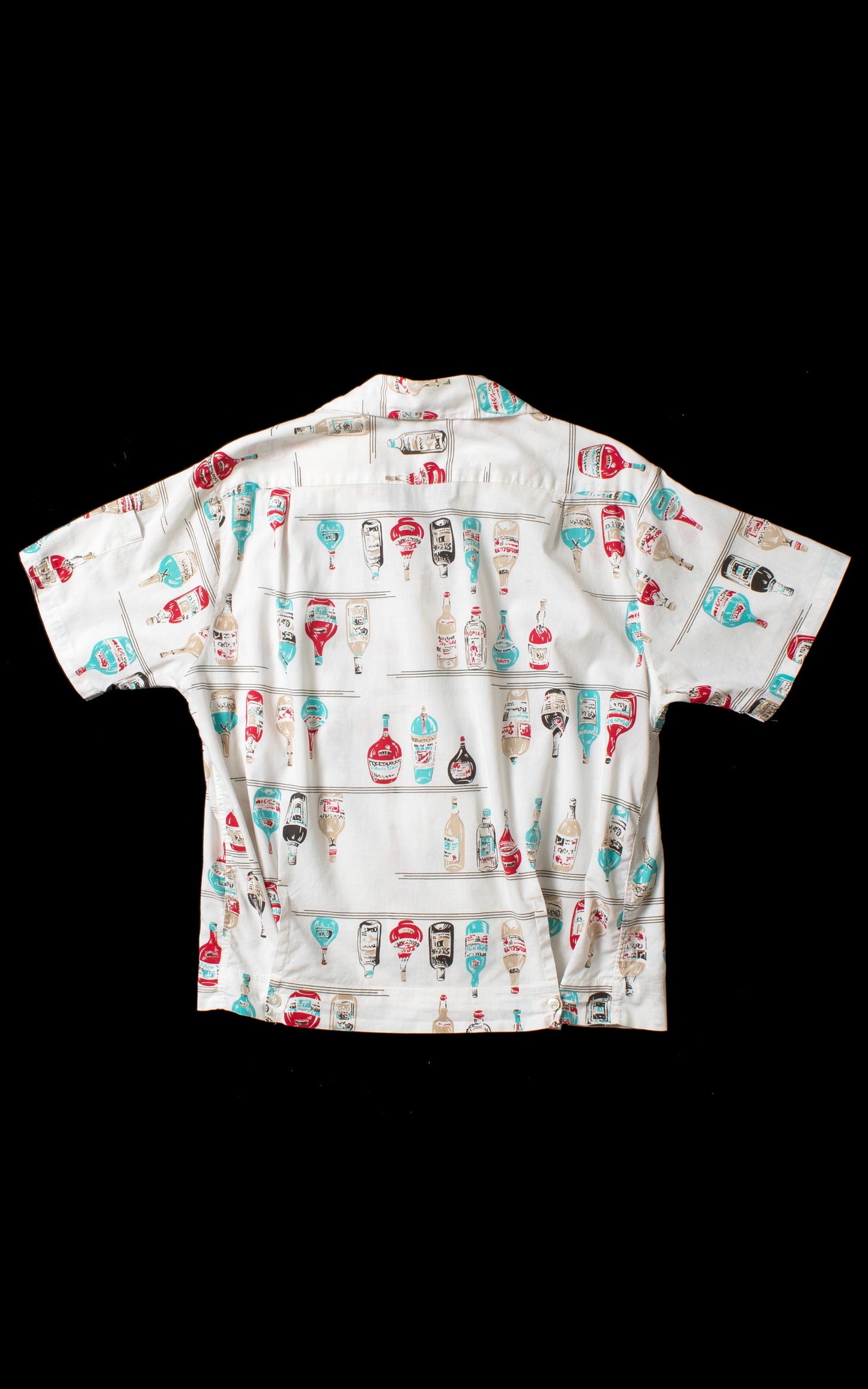 MEN'S 1950s Booze Novelty Print Cotton Shirt | men's medium & women's large