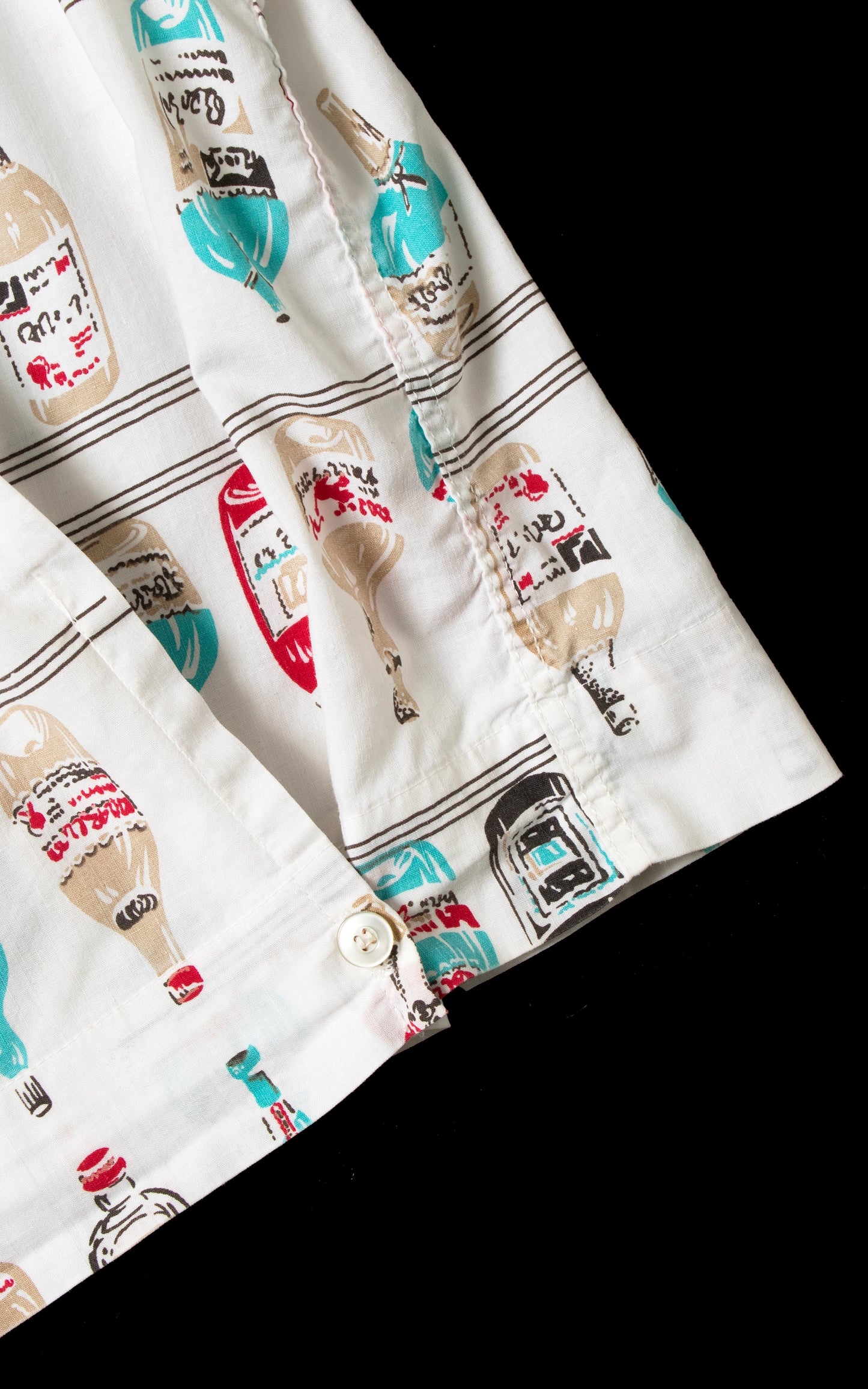 MEN'S 1950s Booze Novelty Print Cotton Shirt | men's medium & women's large