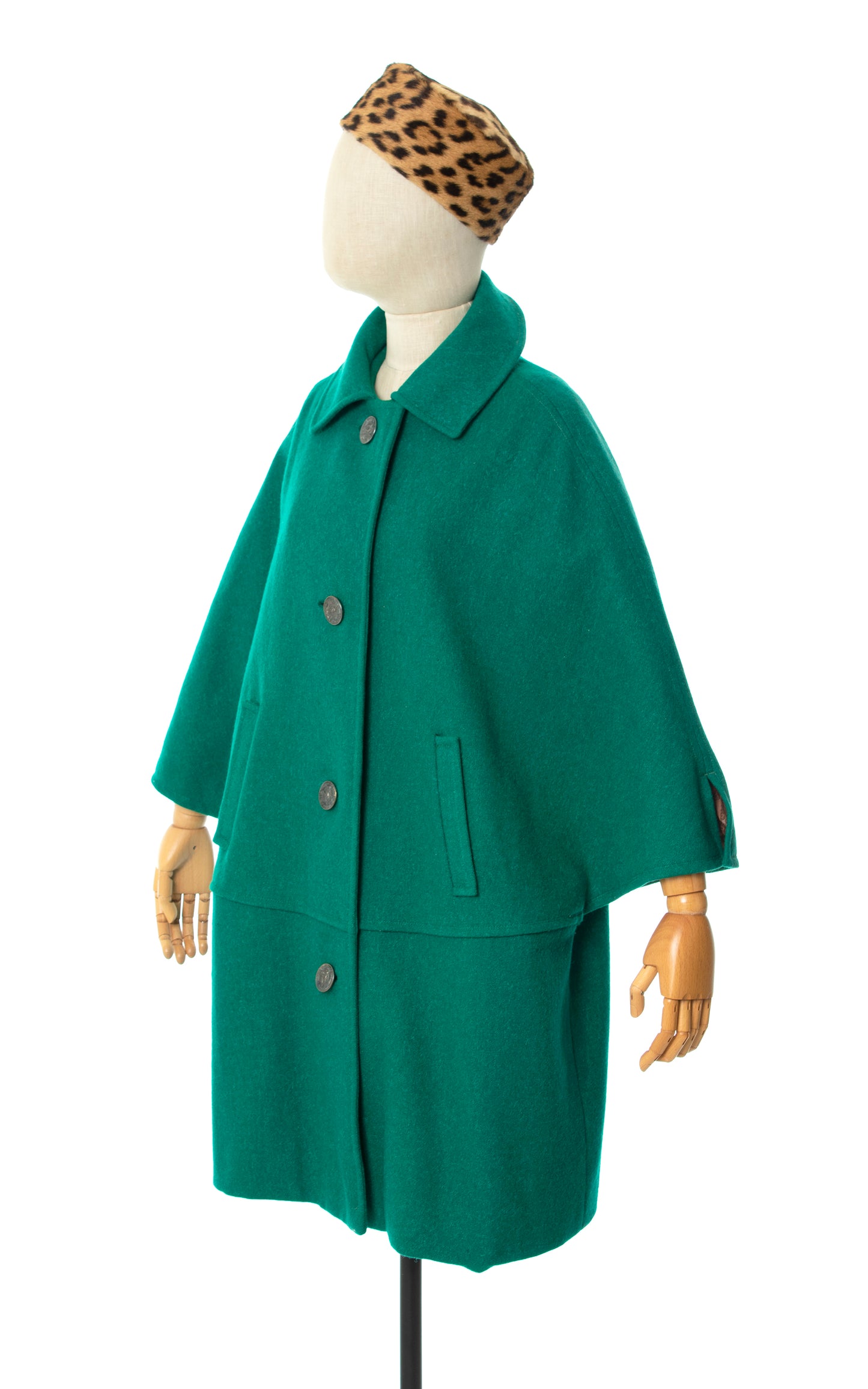 Vintage 1970s 70s Austrian Green Wool Mohair Cape Coat | medium/large | Birthday Life Vintage