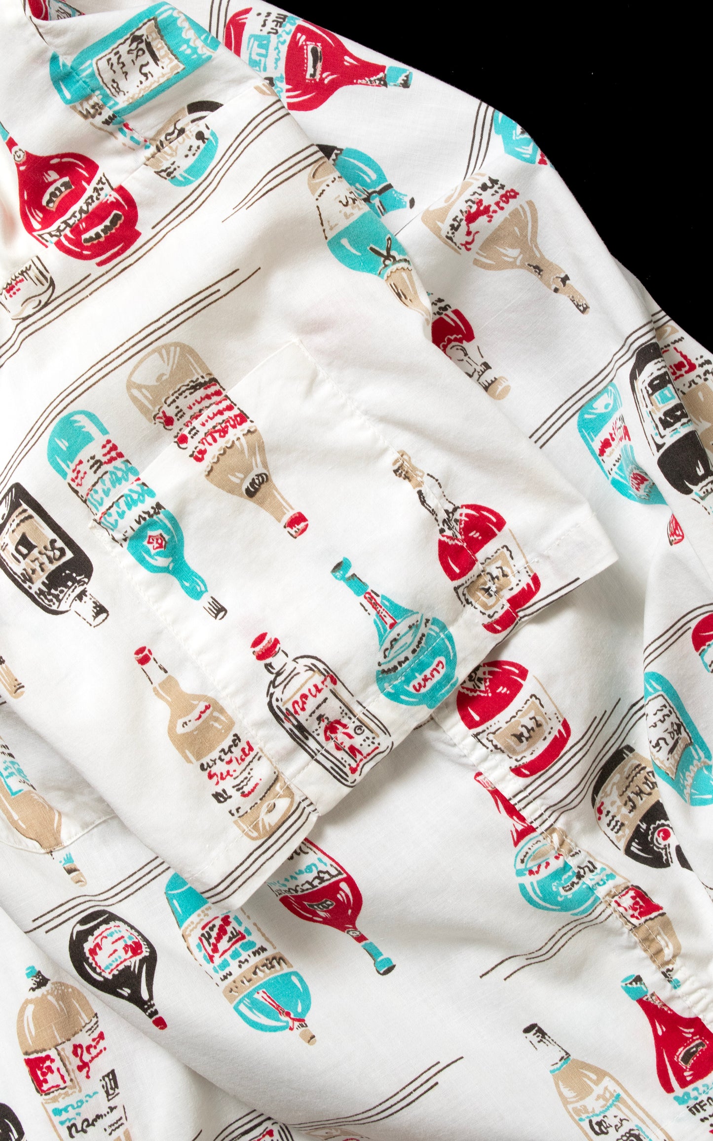 MEN'S 1950s Booze Novelty Print Cotton Shirt | men's medium & women's large