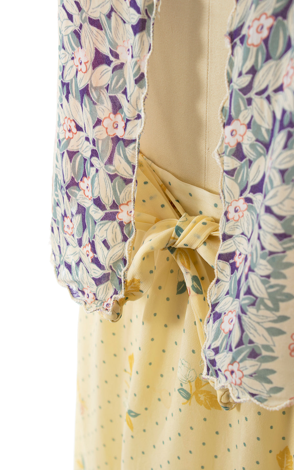 1970s Sheer Floral Vest, Skirt & Belt Set | x-small