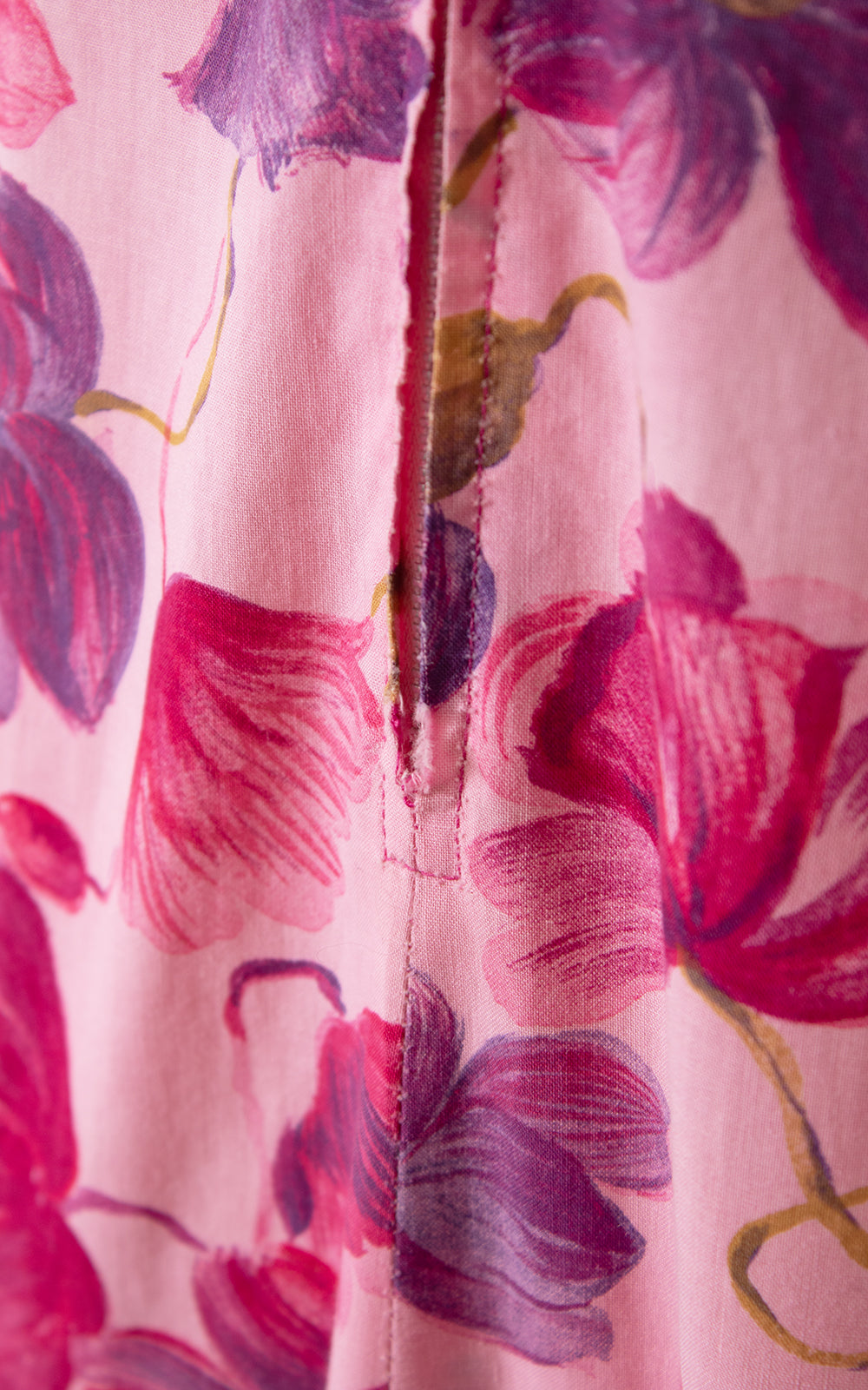 1960s Floral Cotton Sheath Dress | large