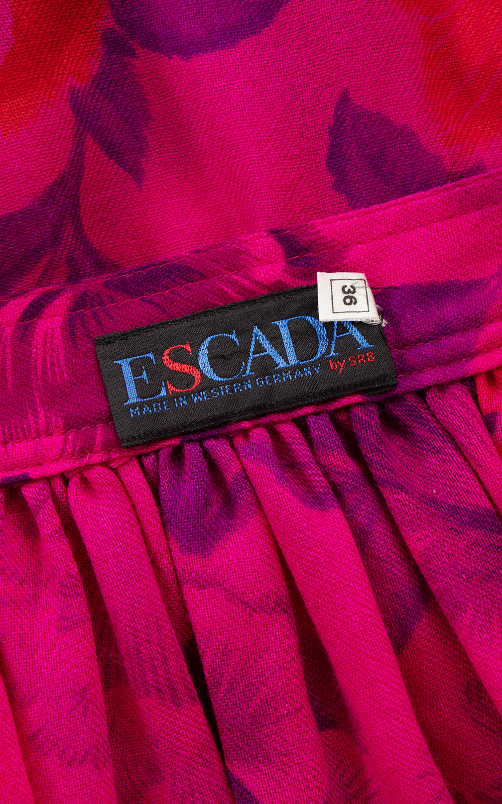 1980s ESCADA Floral Wool Midi Skirt | small