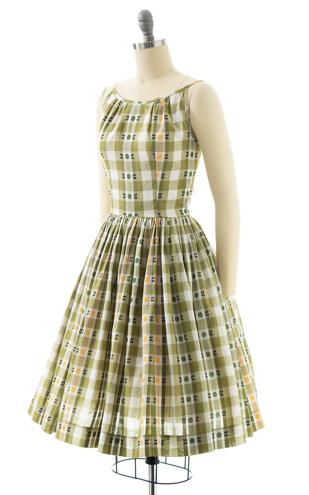 1950s Floral Gingham Sundress | small