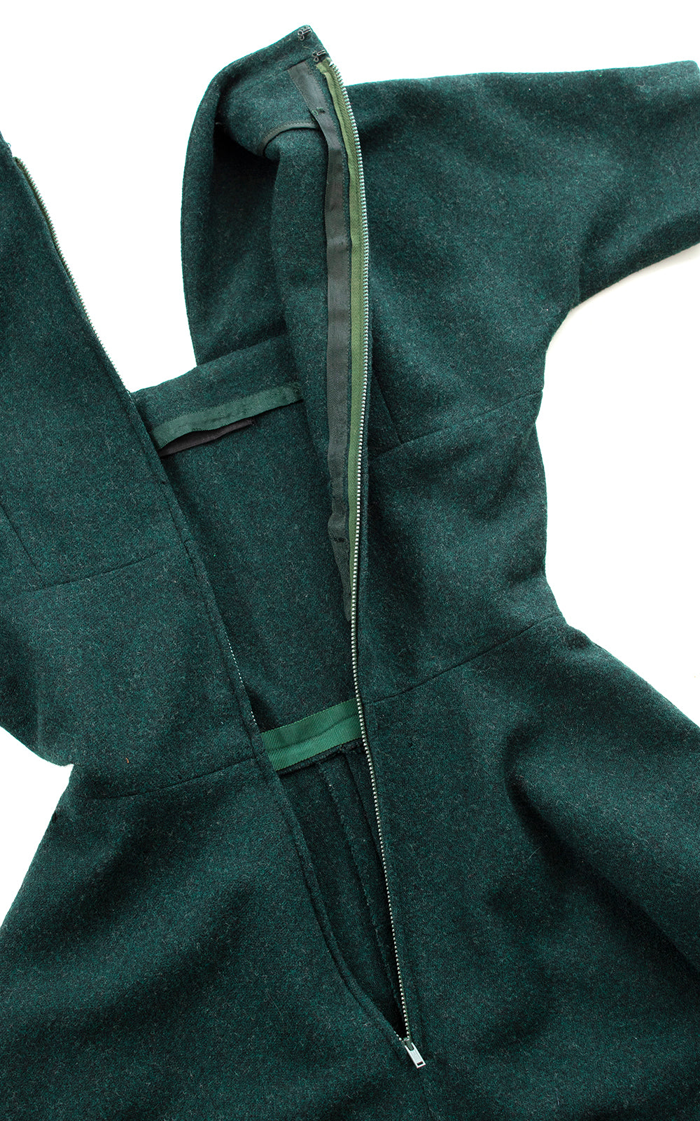BLV x DEANNA || 1950s Forest Green Wool Dress | x-small