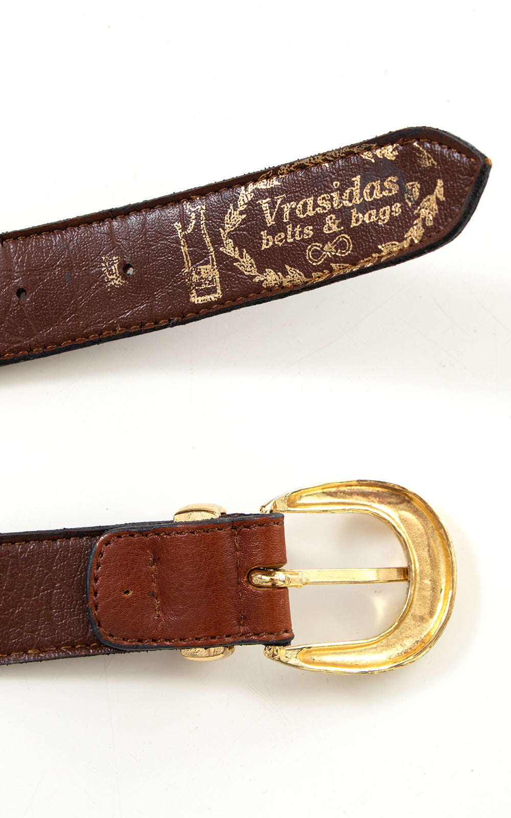 1980s Gold Lions & Leather Belt | large/x-large