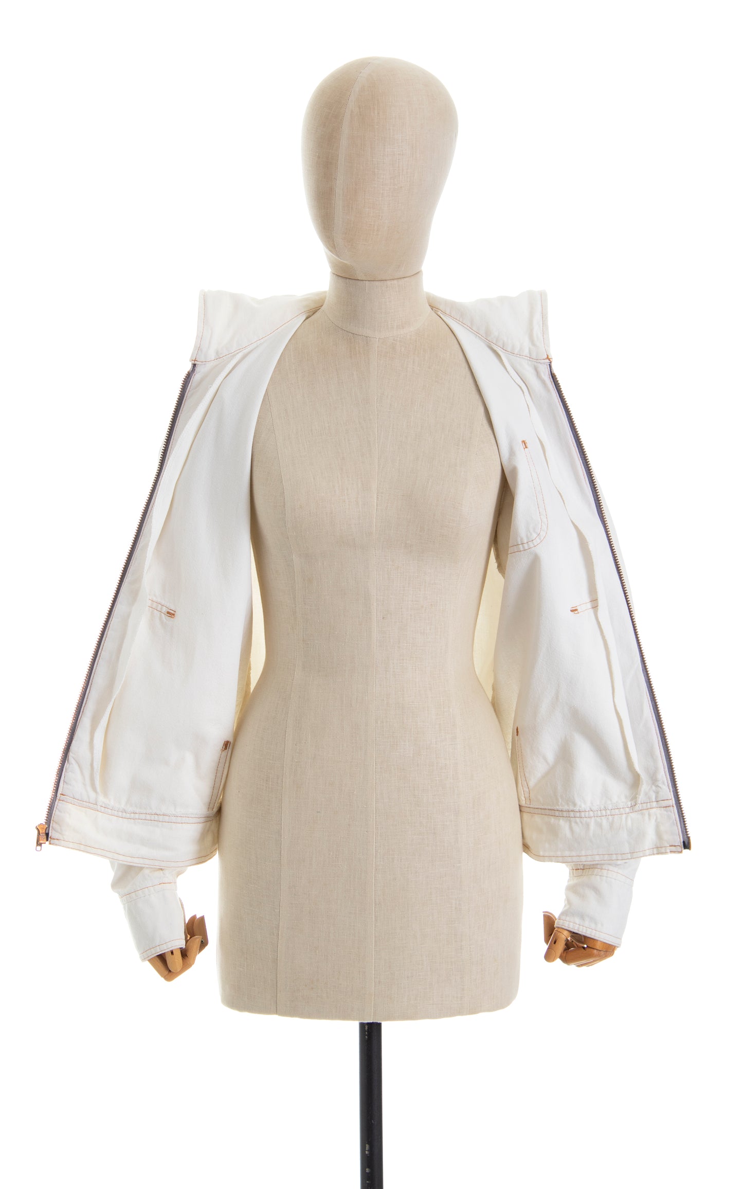 Vintage 1970s 70s LEVI'S White Cotton Hooded Jacket Birthday Life Vintage