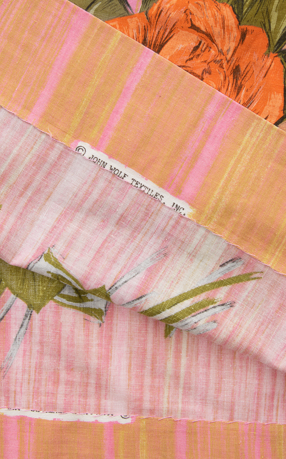 1950s JOHN WOLF Floral Bouquet Border Print Skirt | medium