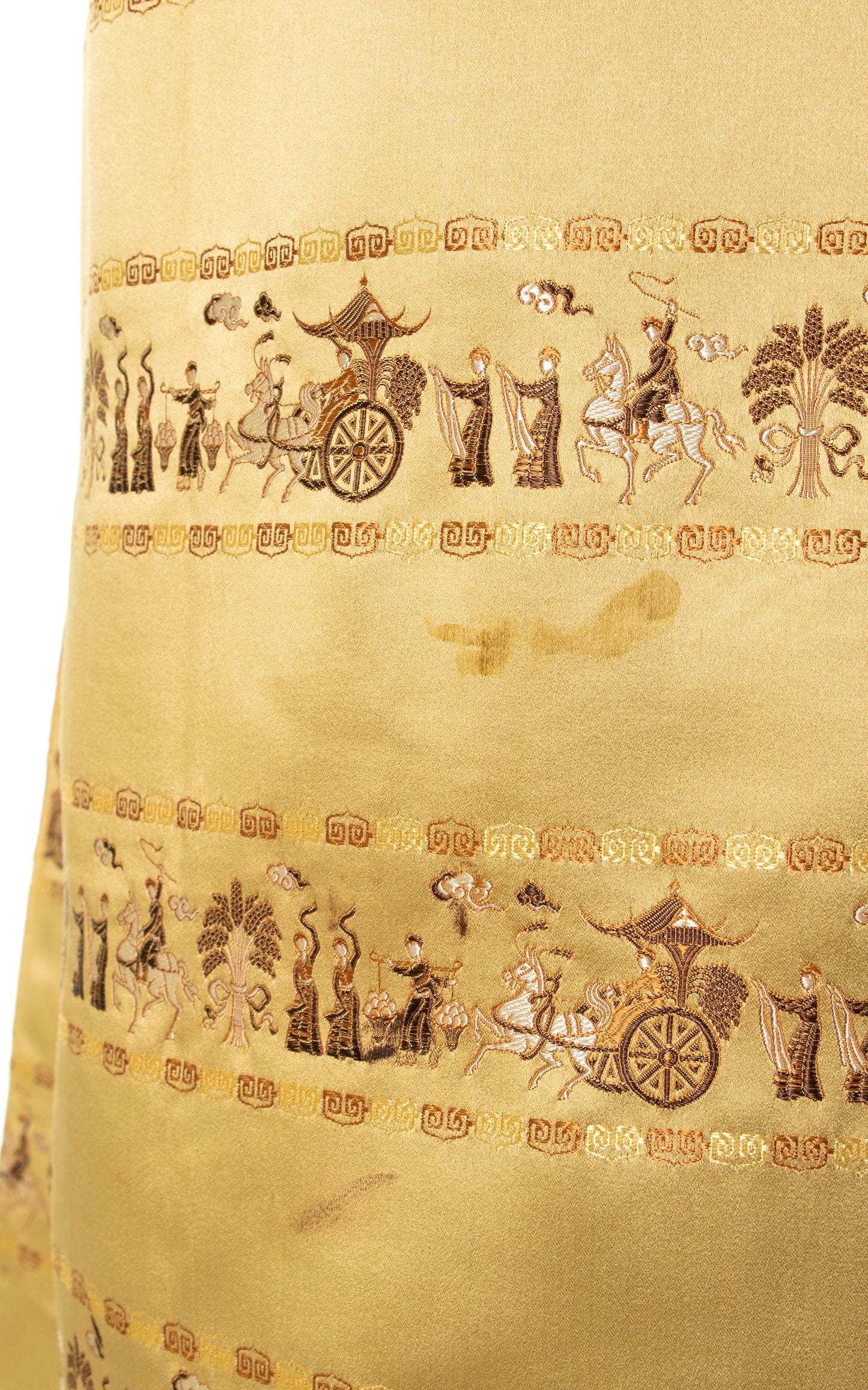 1950s Asian Novelty Gold Silk Jacquard Coat | x-small