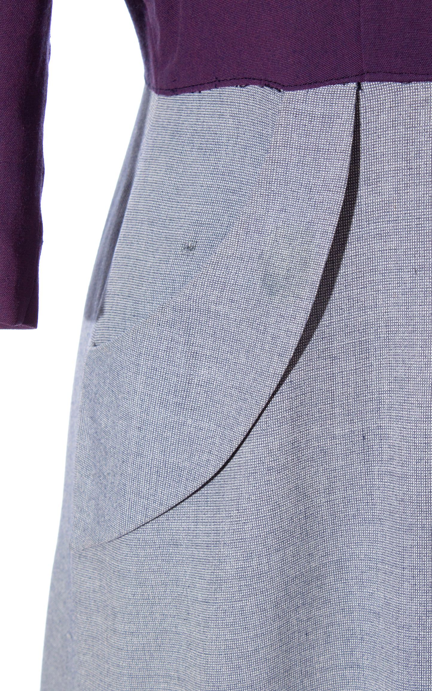 Vintage 40s 1940s Purple Shirtwaist Day Dress with Pockets BirthdayLifeVintage