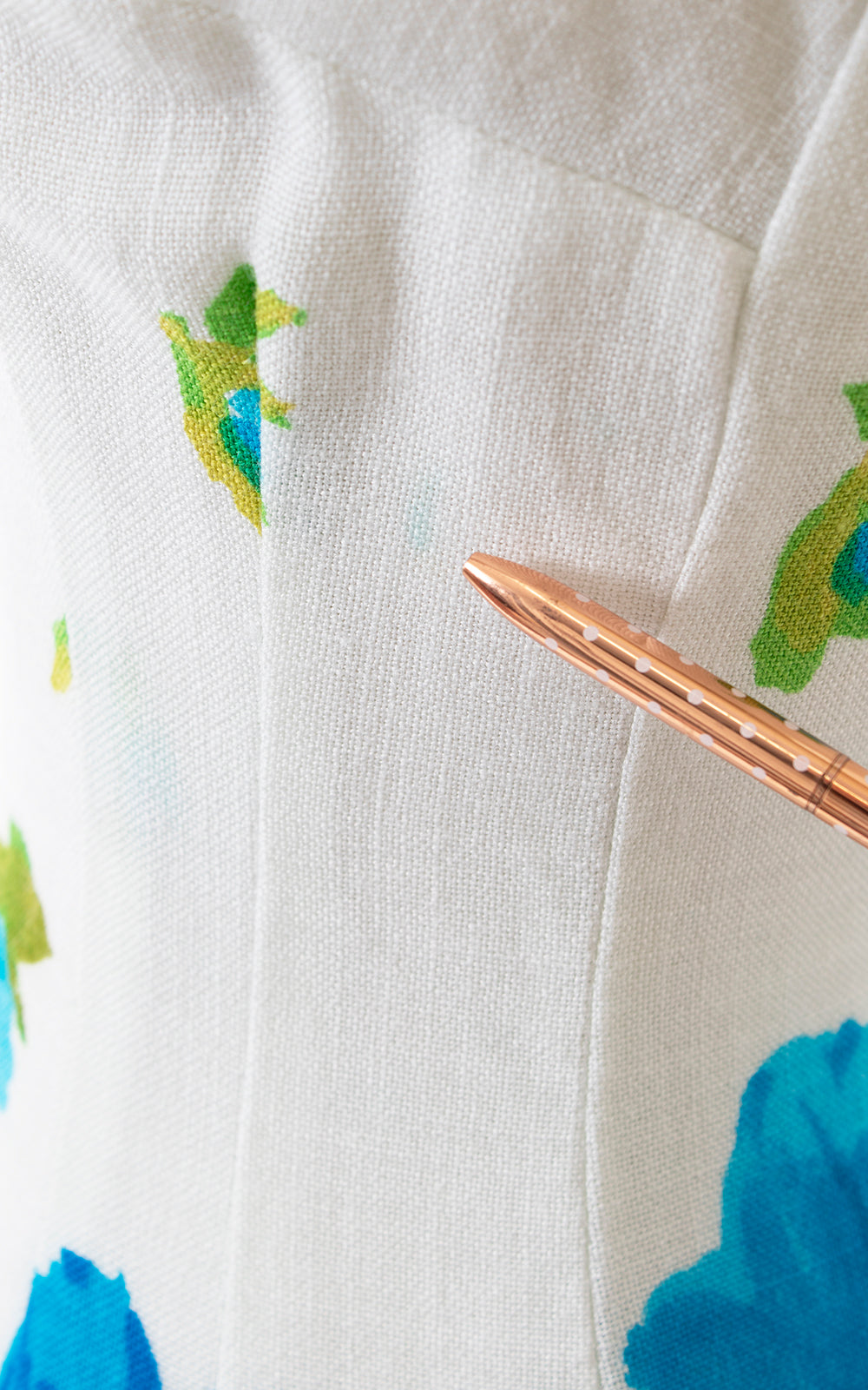 1960s Floral Border Print Linen Sundress | small