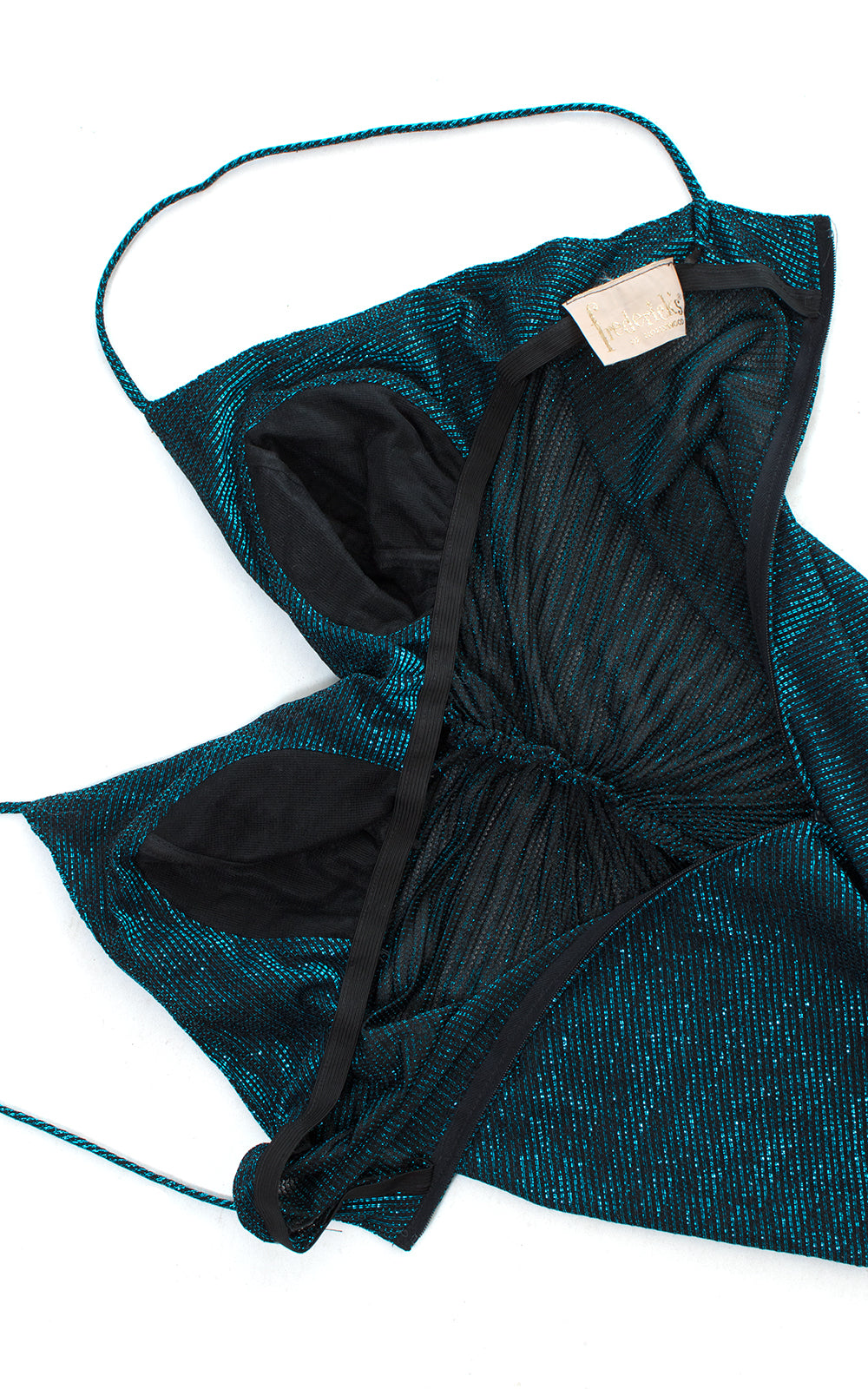 1980s Fredericks of Hollywood Metallic Accordion Pleated Party Dress