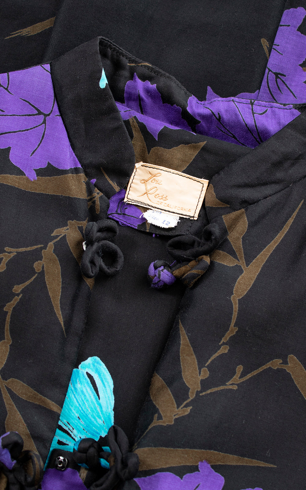 BLV x DEANNA || 1950s Black Floral Cotton Shirt Dress | x-small