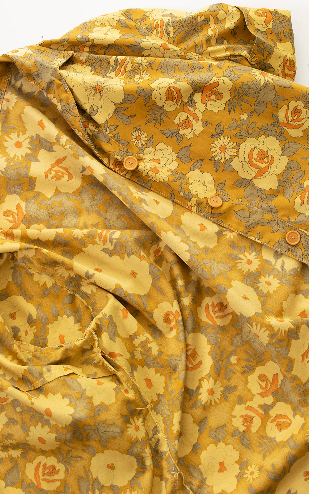 1960s Mustard Yellow Rose Blouse | large