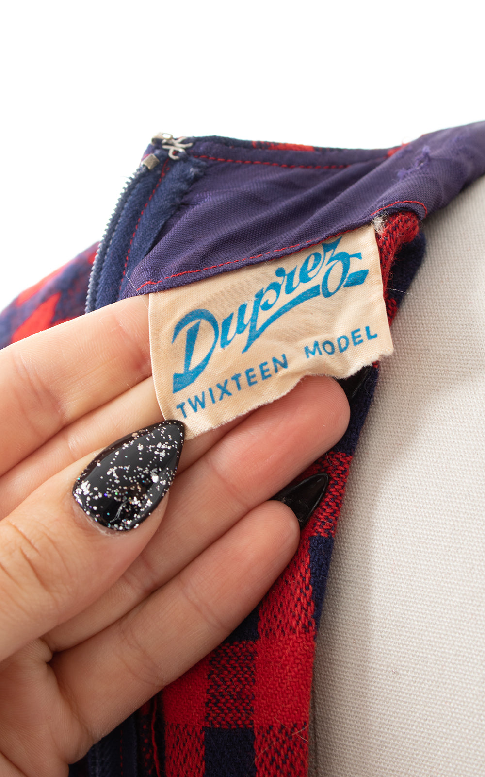 1950s Checkered Wool Dress | small/medium