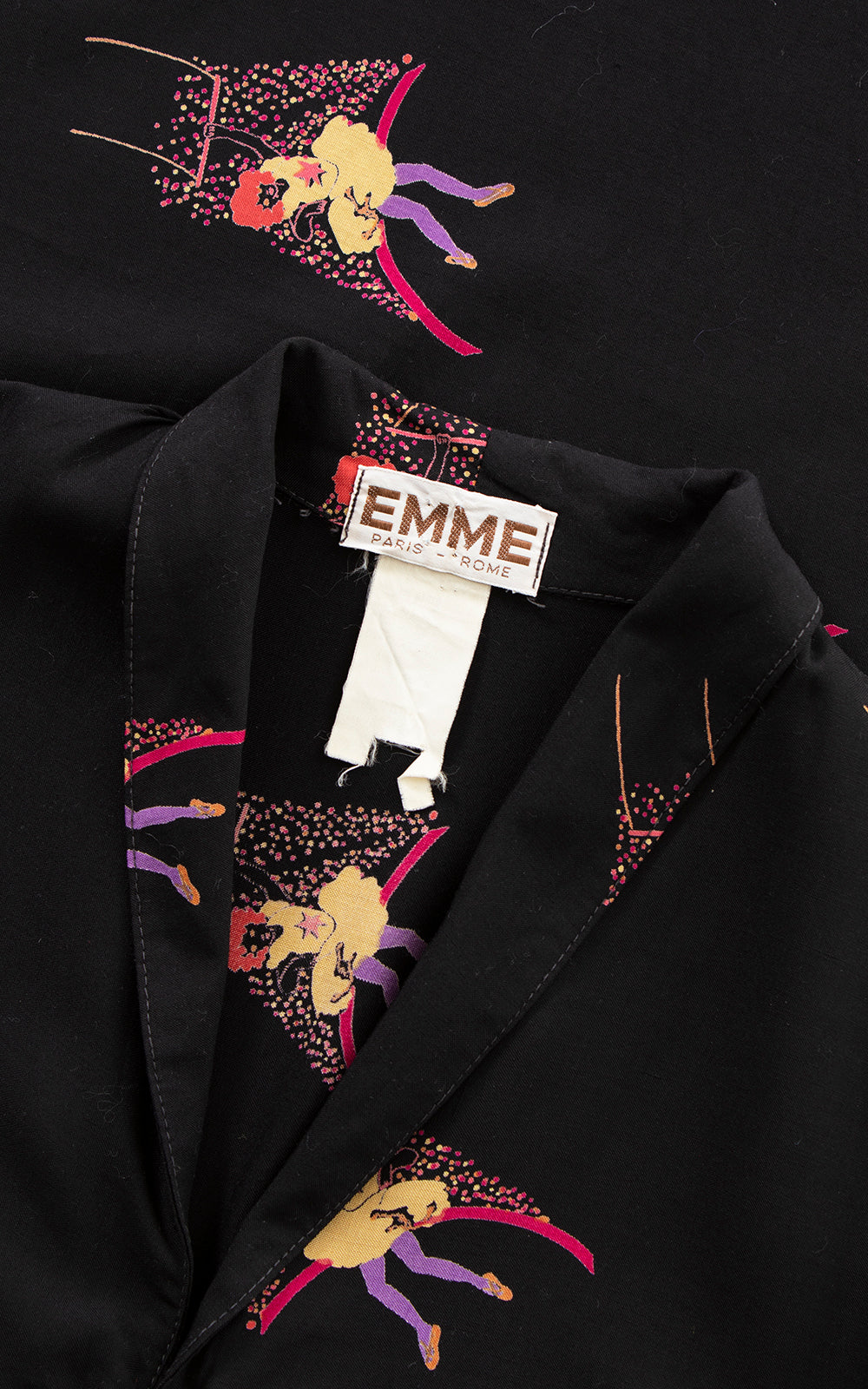 1970s Trapeze Circus Performer Novelty Print Dress | medium