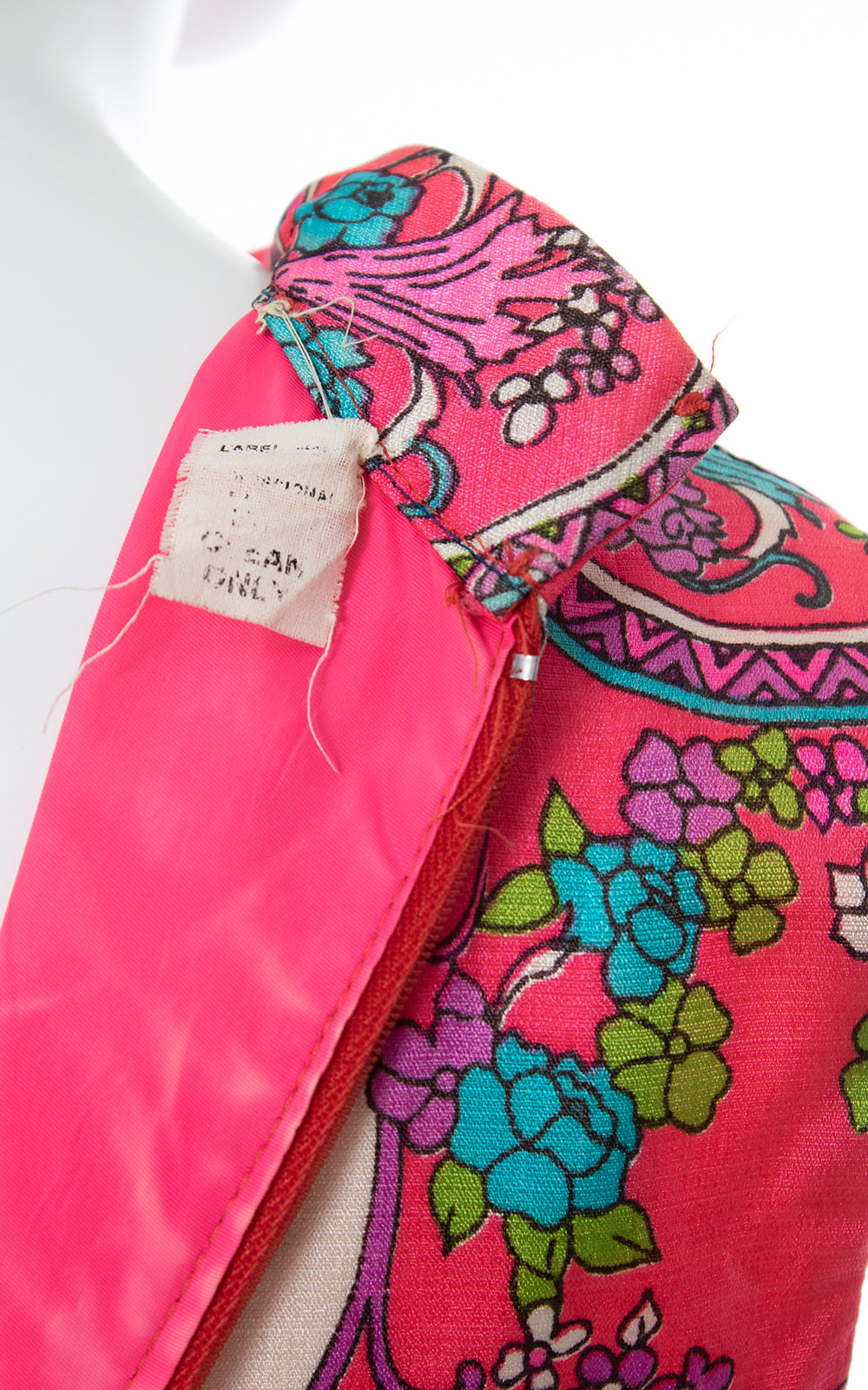 Vintage 1960s 1970s Psychedelic Palazzo Floral Geometric Pink Jumpsuit x-small Birthday Life Vintage