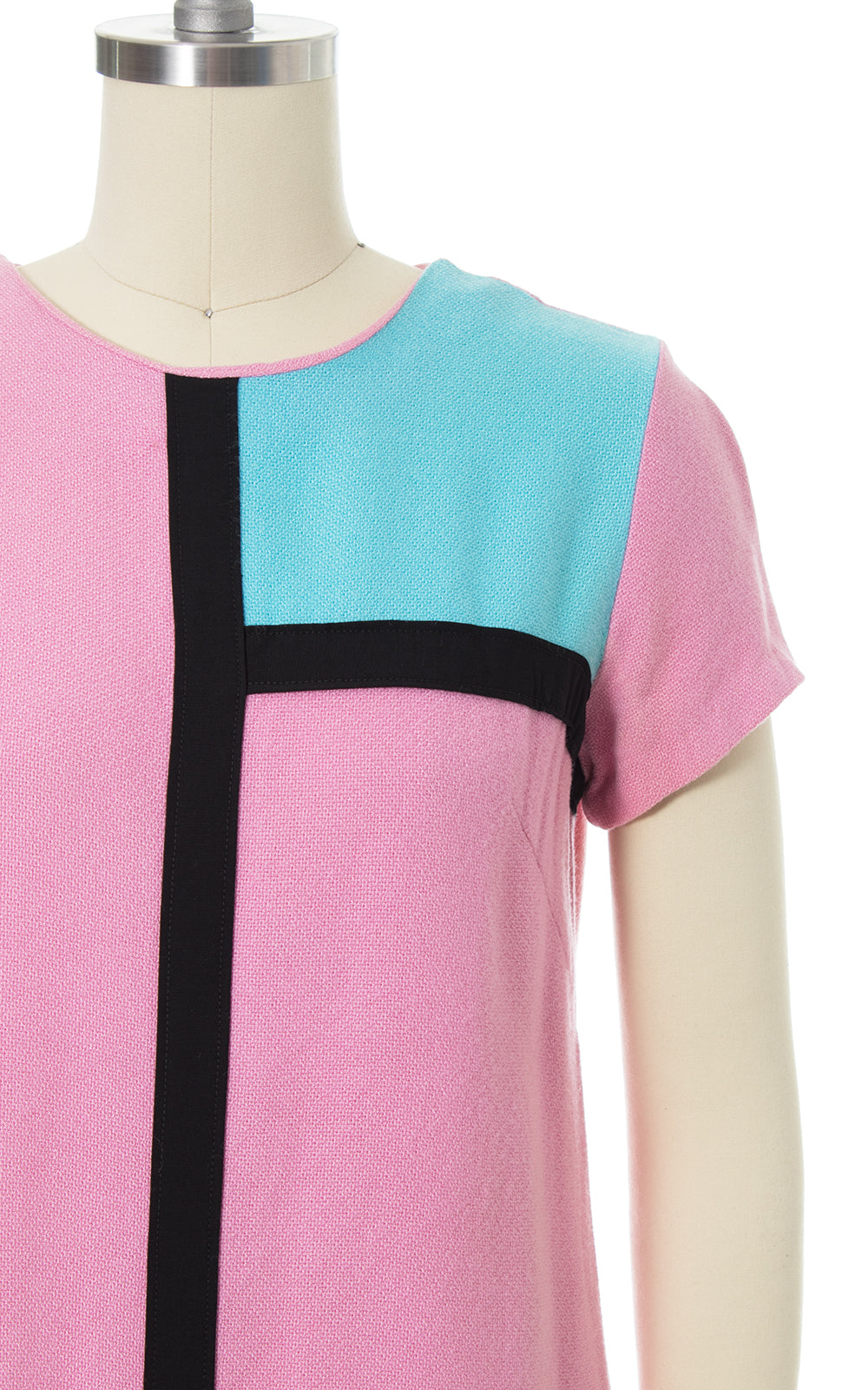 1960s Mondrian Inspired Color Block Shift Dress