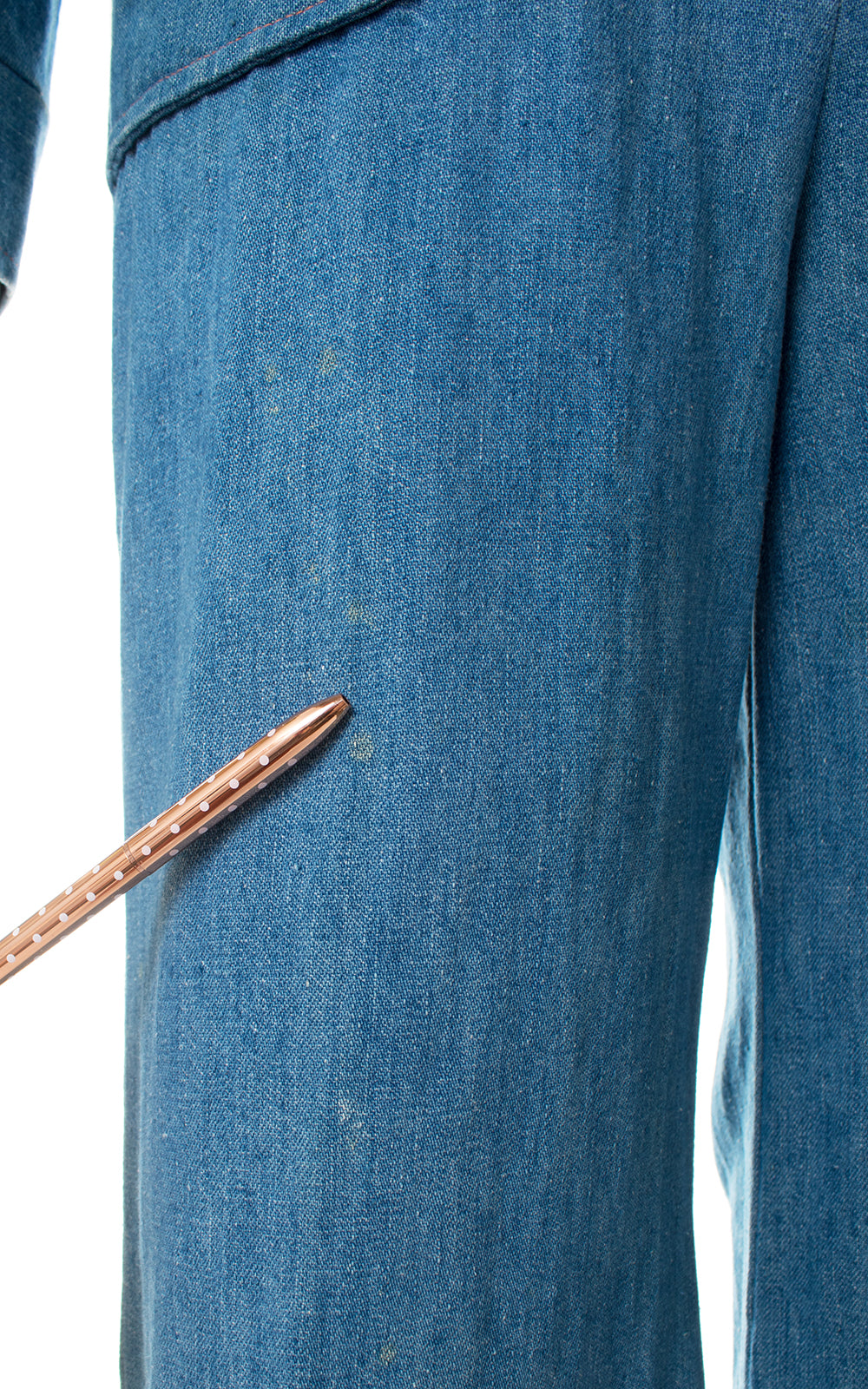 1970s Rainbow Wool & Denim Bell Bottom Jumpsuit