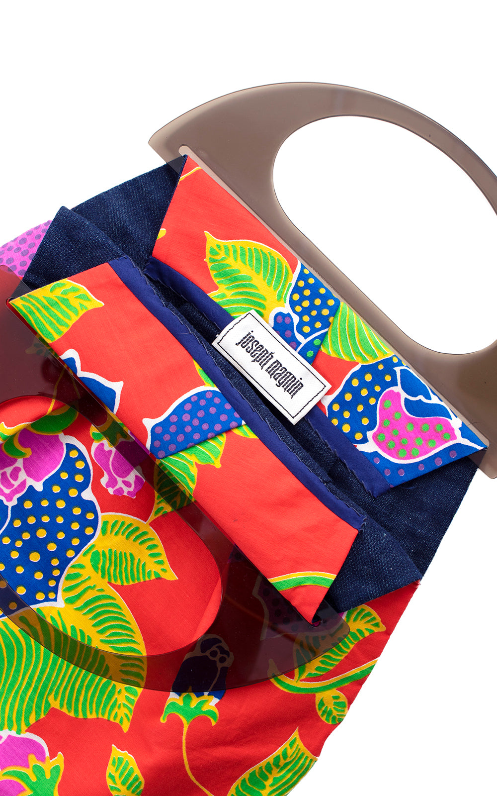 1970s Lucite Handle & Floral Handbag