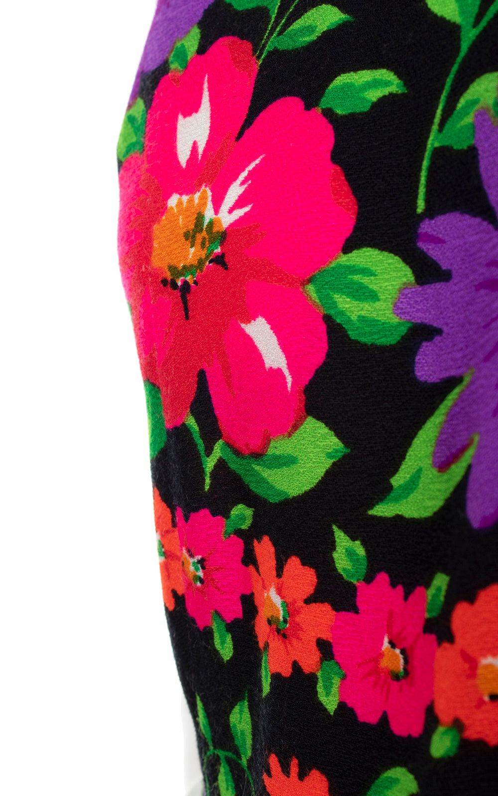 1970s Floral Border Print Barkcloth Palazzo Jumpsuit | small