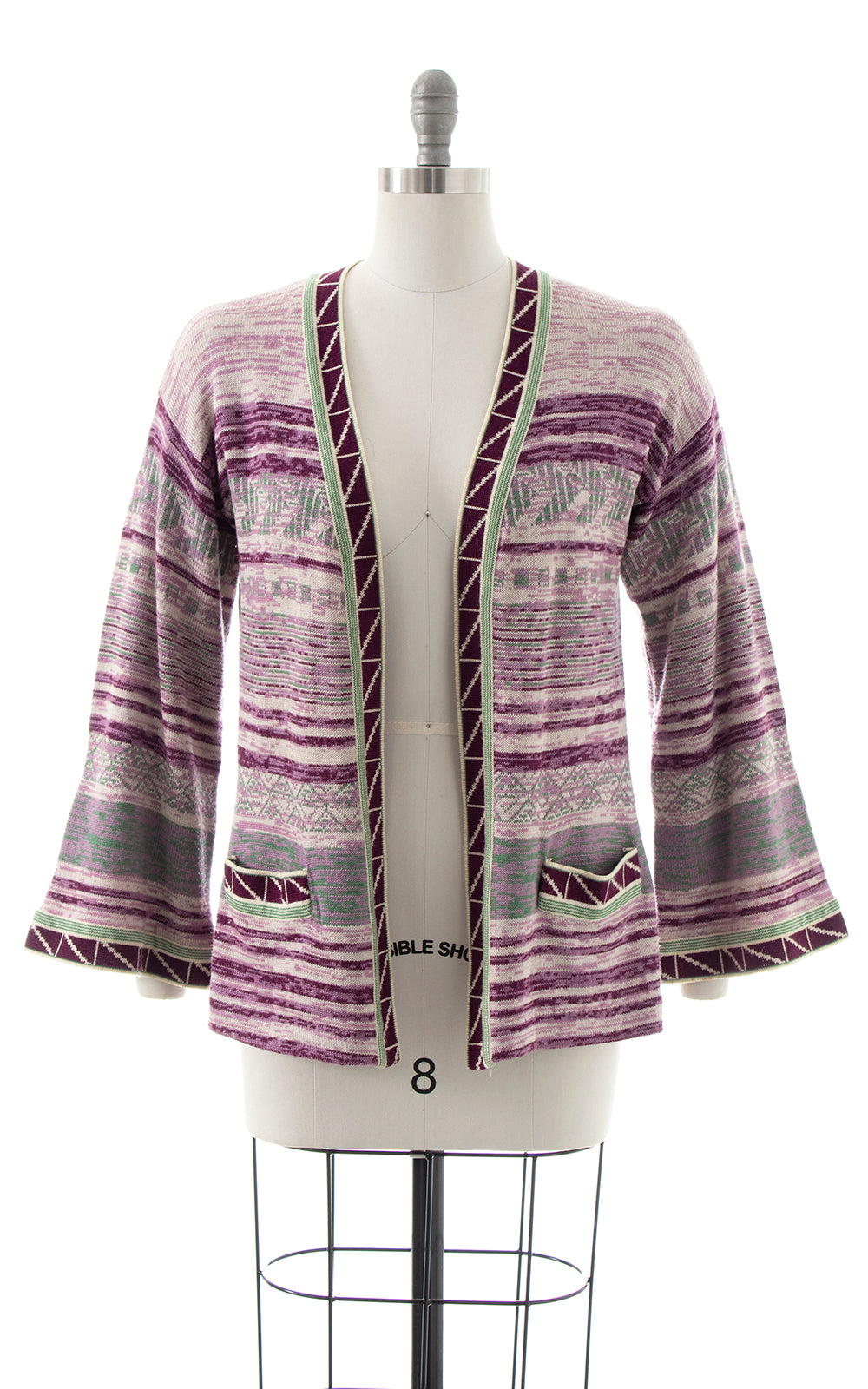 1970s Space Dye Bell Sleeve Cardigan | small/medium