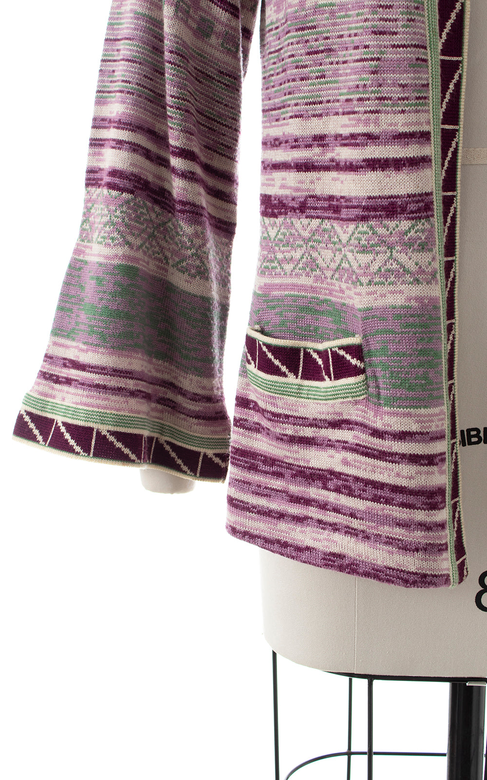 1970s Space Dye Bell Sleeve Cardigan | small/medium