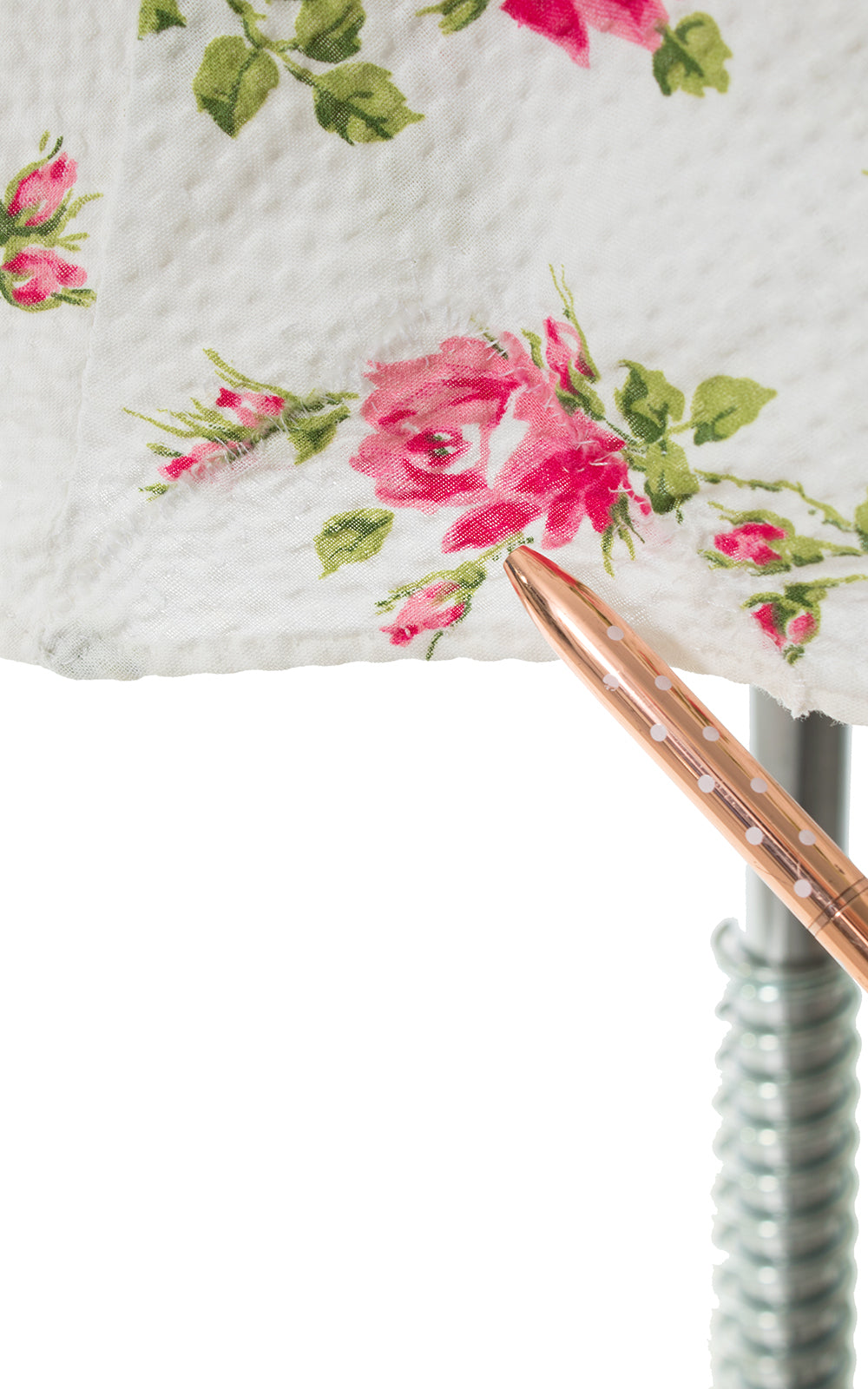 1940s Saybury Pink Roses Seersucker Wrap Dress BirthdayLifeVintage