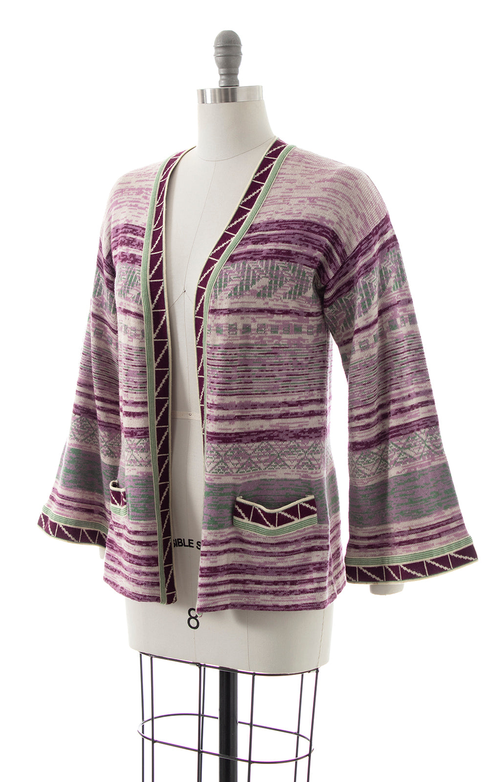 1970s Space Dye Bell Sleeve Cardigan | small/medium